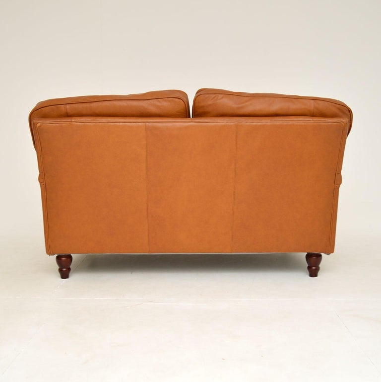Antique Howard Style Leather Sofa For Sale at 1stDibs