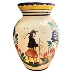 Vaso di faience francese vintage HR Quimper