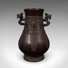 Antique Hu Vase, Oriental, Bronze, Flower Pot, Display Urn, Victorian, C.1880