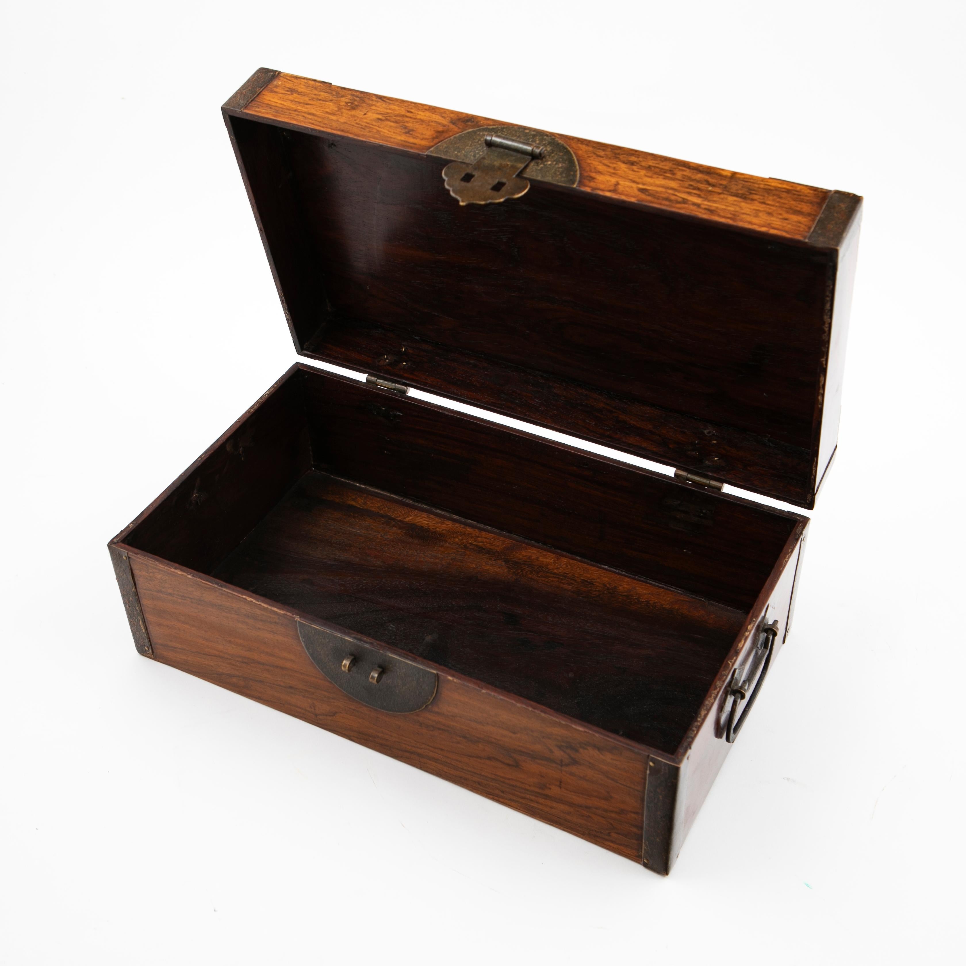 Antique Huanghuali Document Box In Good Condition For Sale In Kastrup, DK