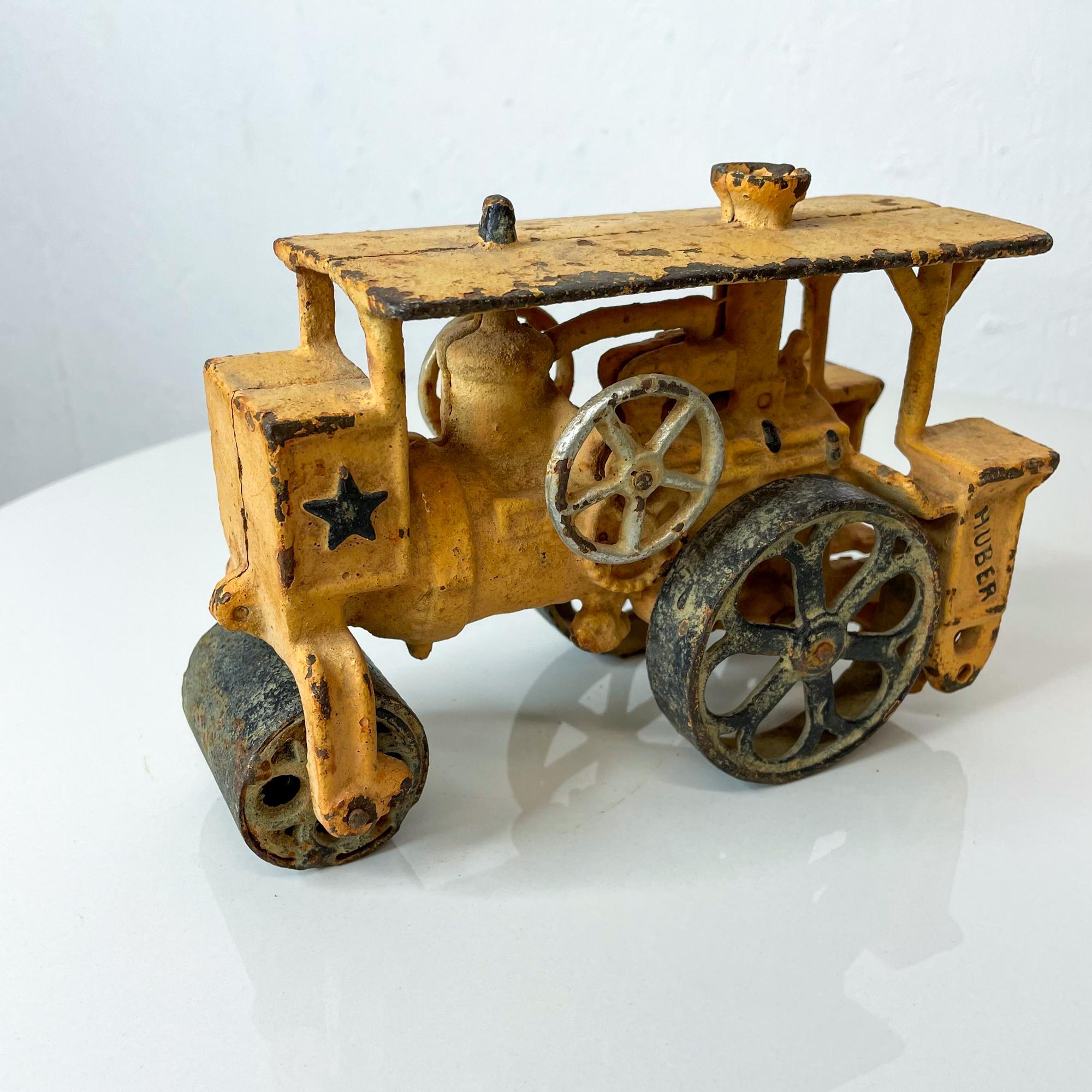 Mid-Century Modern Antique Huber Cast Iron Toy Truck Hubley Steam Driven Engine Road Roller 1930s
