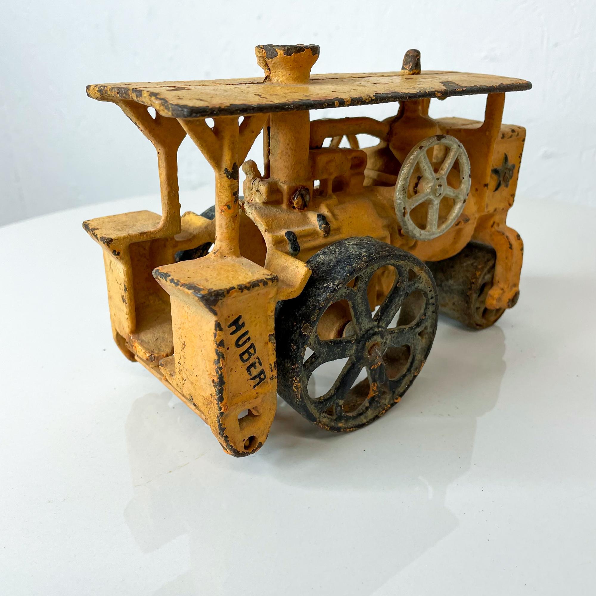 Antique Huber Cast Iron Toy Truck Hubley Steam Driven Engine Road Roller 1930s In Fair Condition In Chula Vista, CA