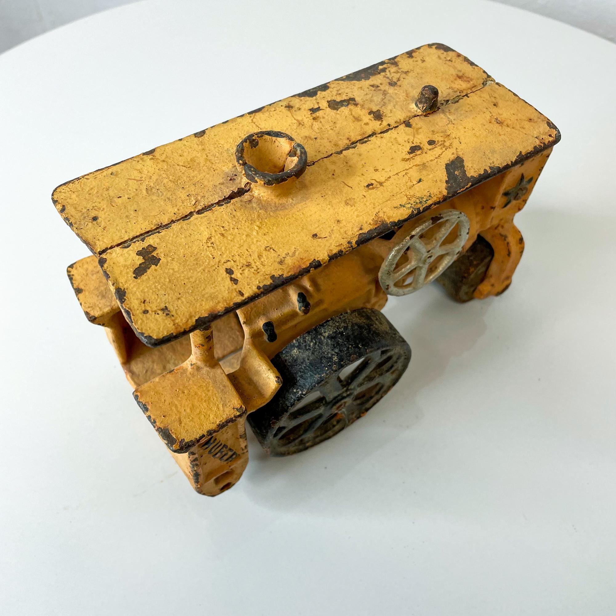 20th Century Antique Huber Cast Iron Toy Truck Hubley Steam Driven Engine Road Roller 1930s