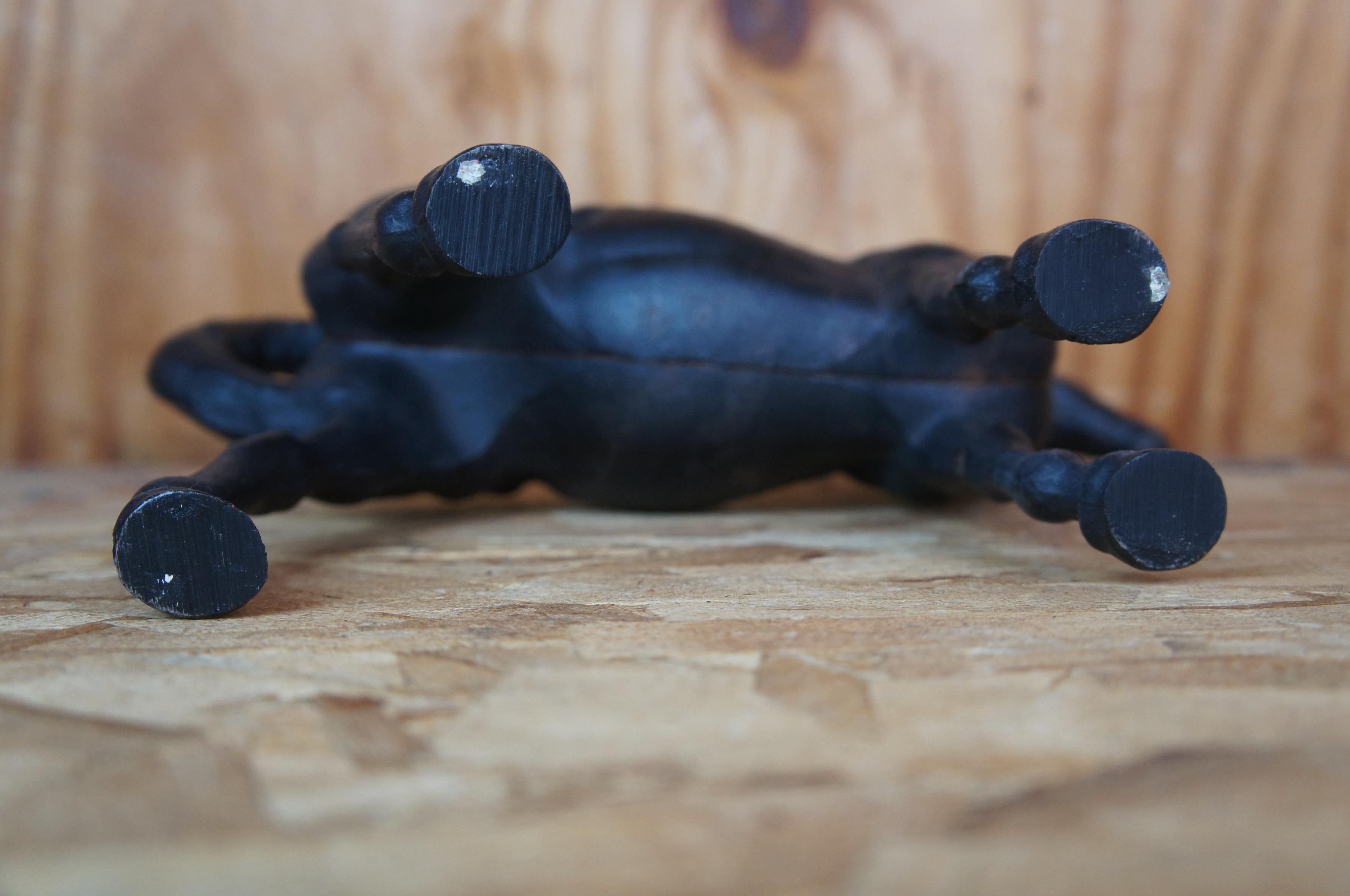 Antique Hubley Black Cast Iron Horse Door Stop Equestrian Figurine Statue 1