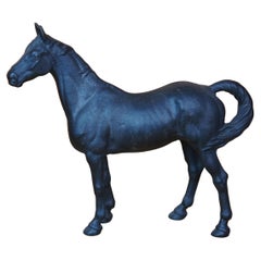 Antique Hubley Black Cast Iron Horse Door Stop Equestrian Figurine Statue
