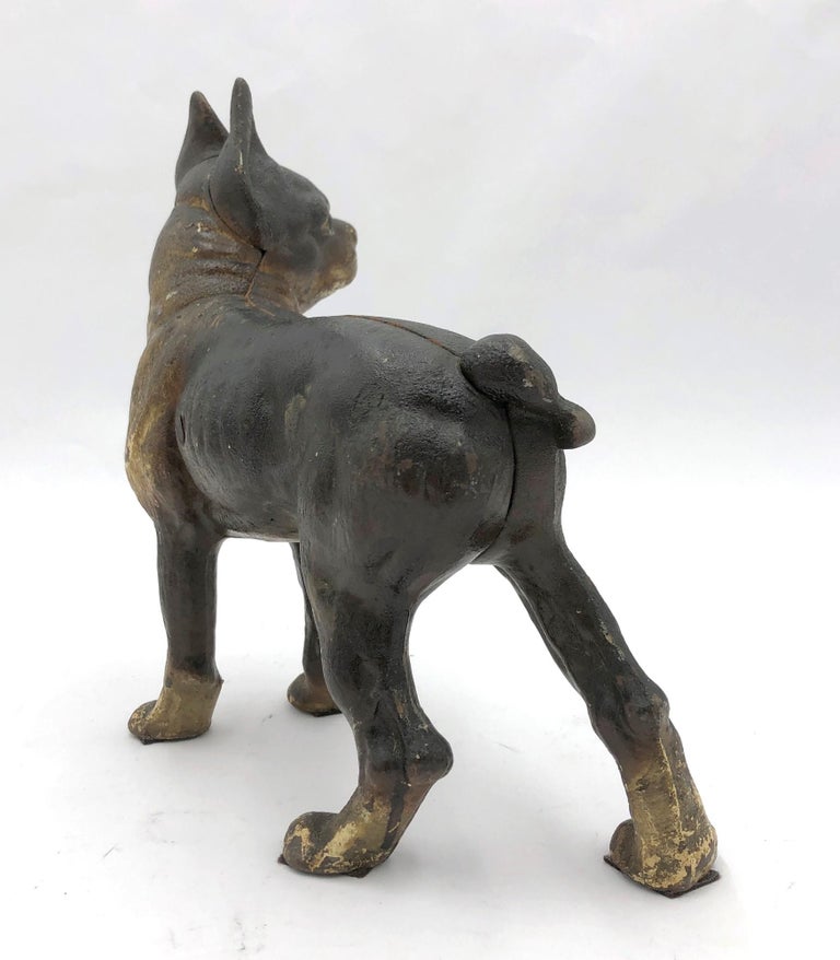 Antique Hubley Cast Iron Boston Terrier Door Stop Statue For Sale at 1stDibs hubley door stops