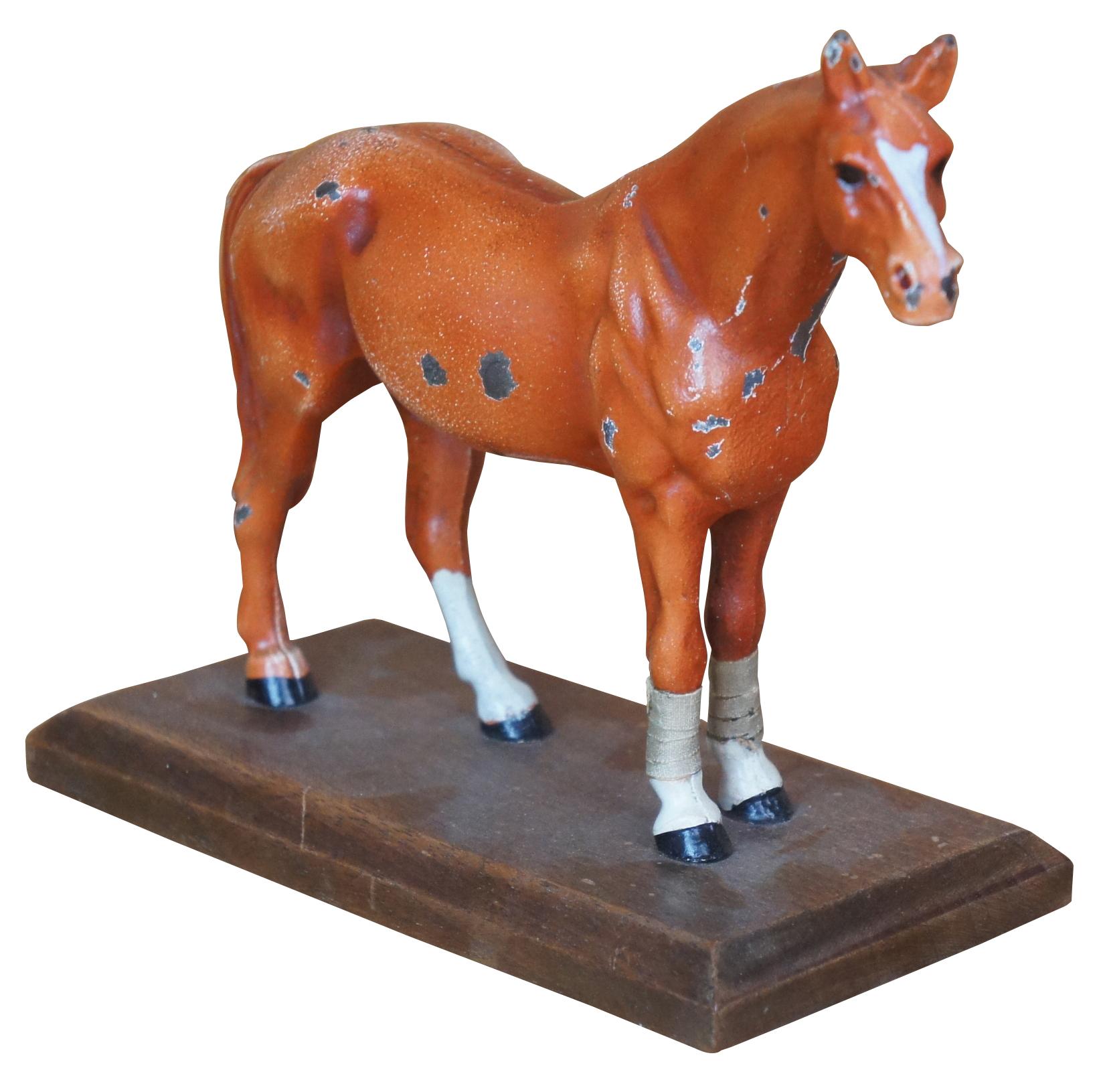 Original Circa 1930s Hubley Manufacturing Co. Equestrian cast iron mare paperweight. 
  
