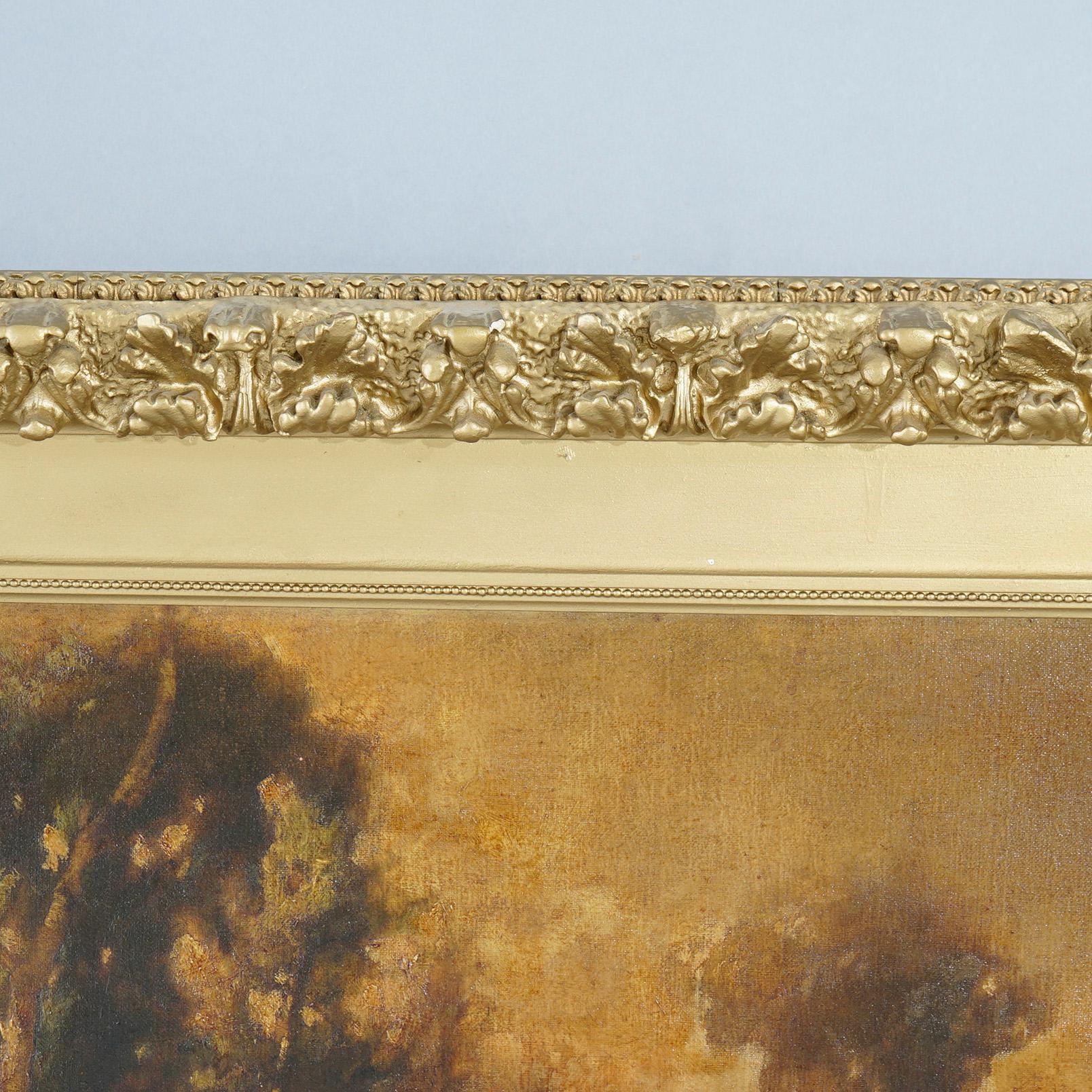 Antico dipinto di paesaggio della Scuola del fiume Hudson, 1890 ca. 4