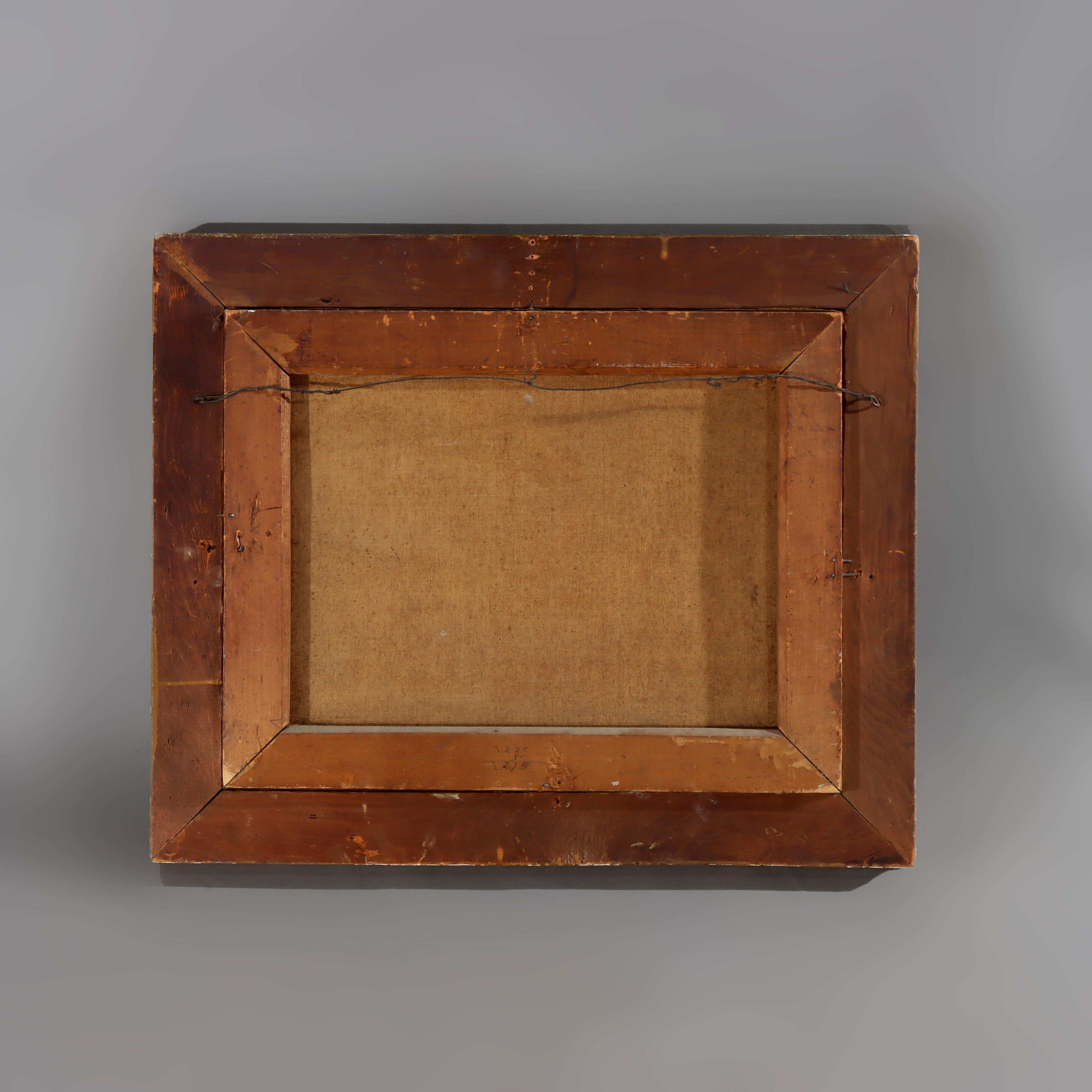 Antike Hudson River School Öl auf Leinwand Landschaftsgemälde c1900 im Angebot 6