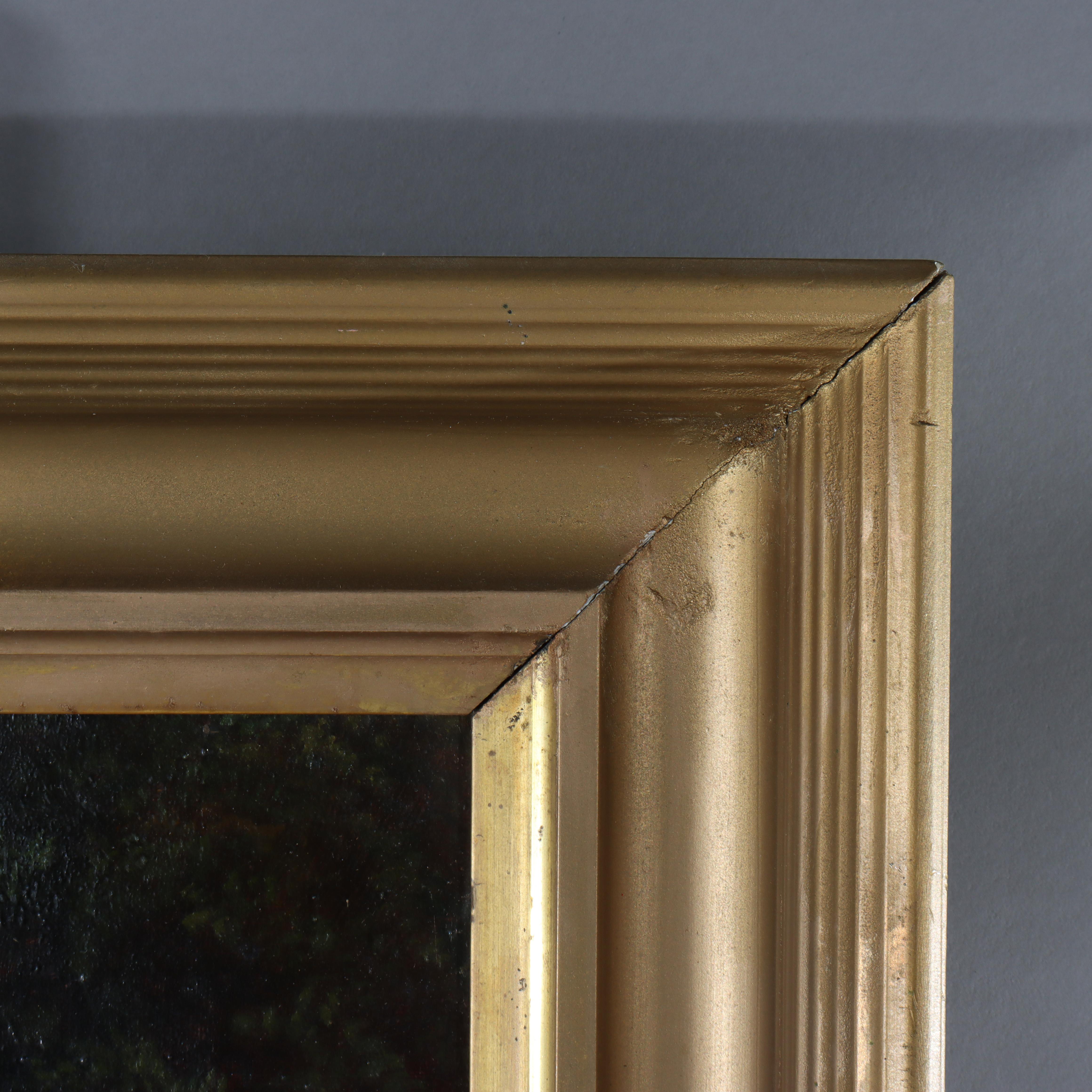 Antike Hudson River School Öl auf Leinwand Landschaftsgemälde c1900 im Angebot 3