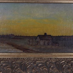 Antique Hudson River School Oil On Canvas Landscape Unsigned C1890