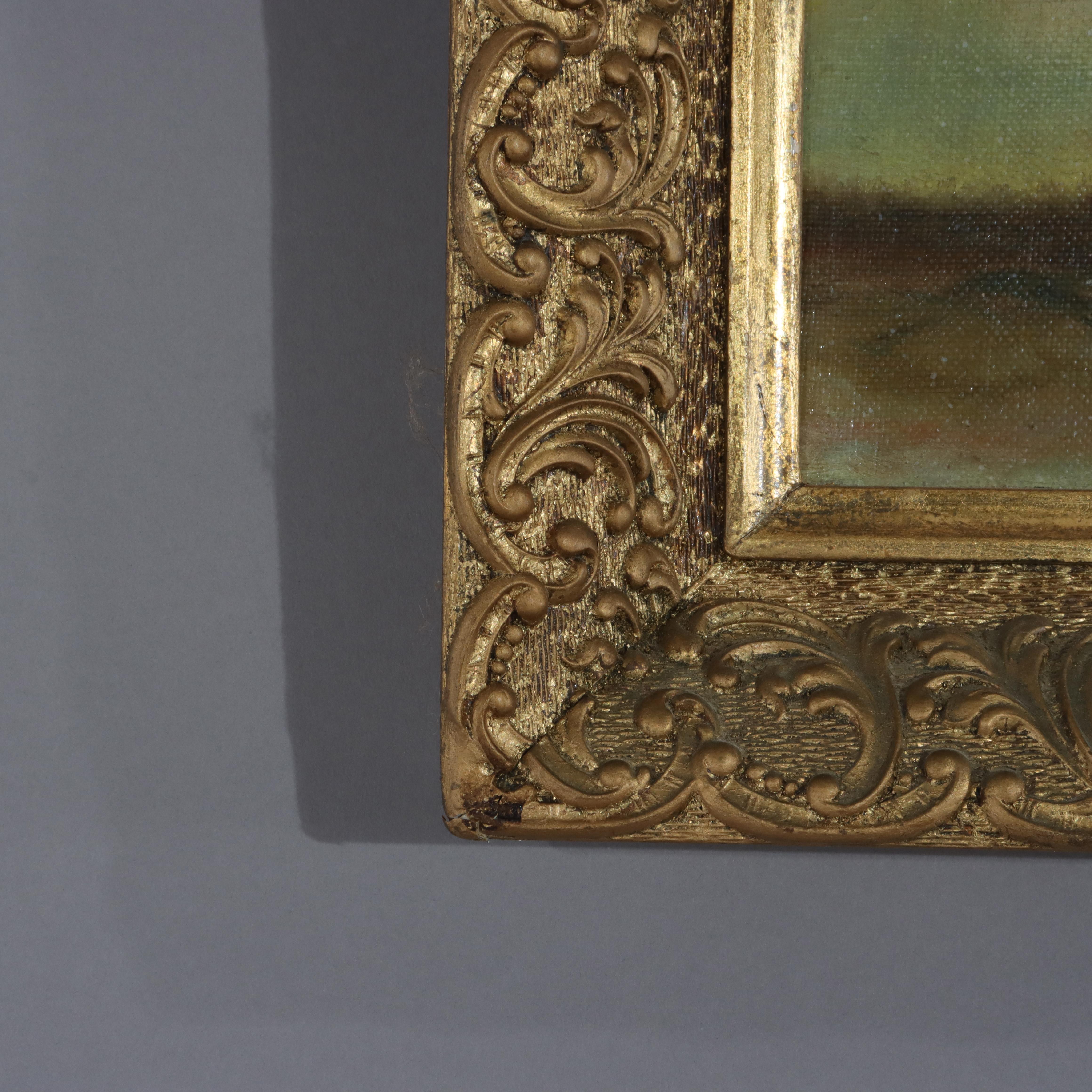 Antique Hudson River School Oil On Canvas Landscape Unsigned C1890 For Sale 1