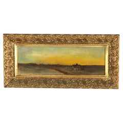 Antique Hudson River School Oil On Canvas Landscape Unsigned C1890