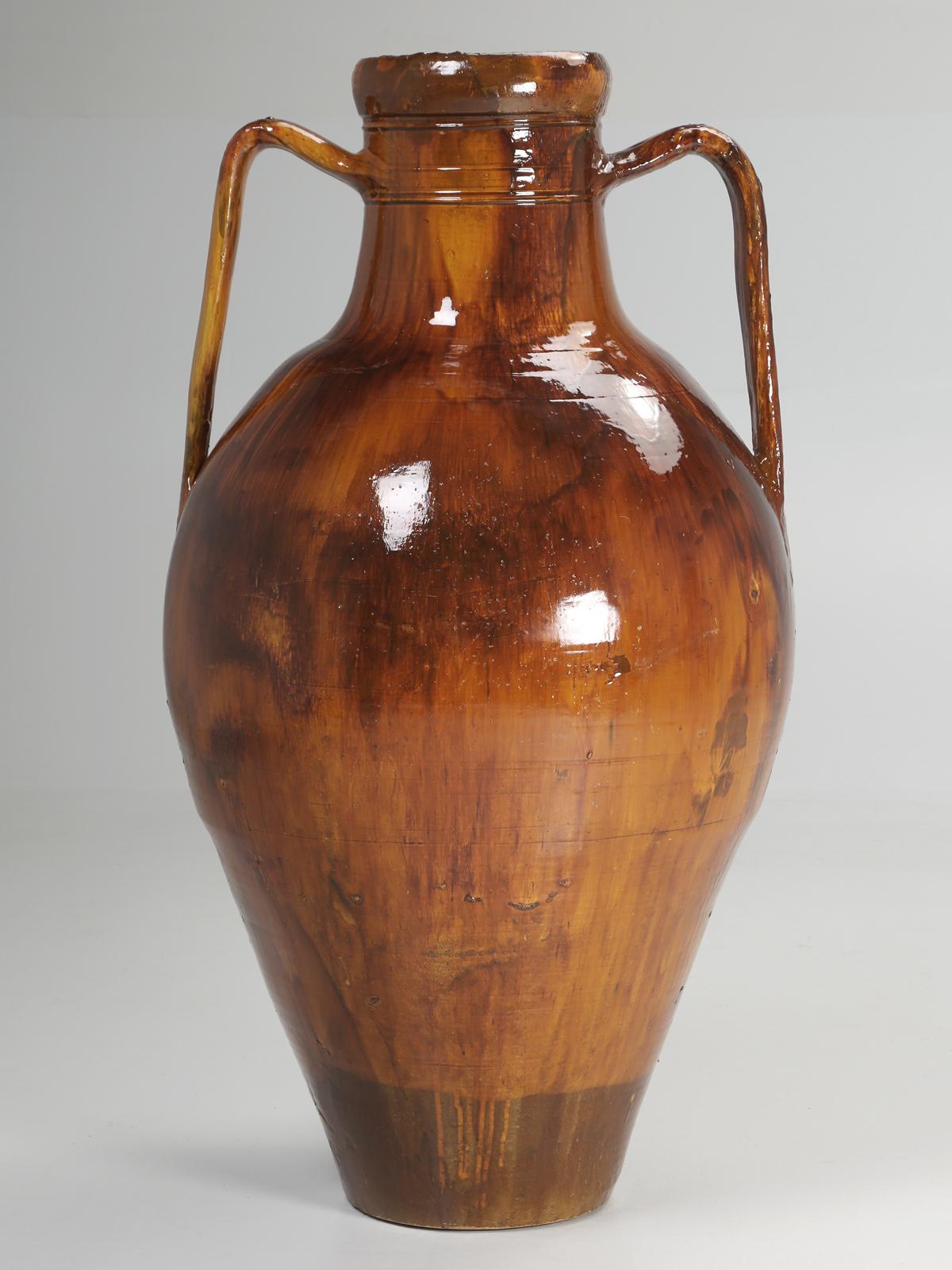 Country Antique Huge Italian Olive Oil Jar or Amphora in Great Color Palette