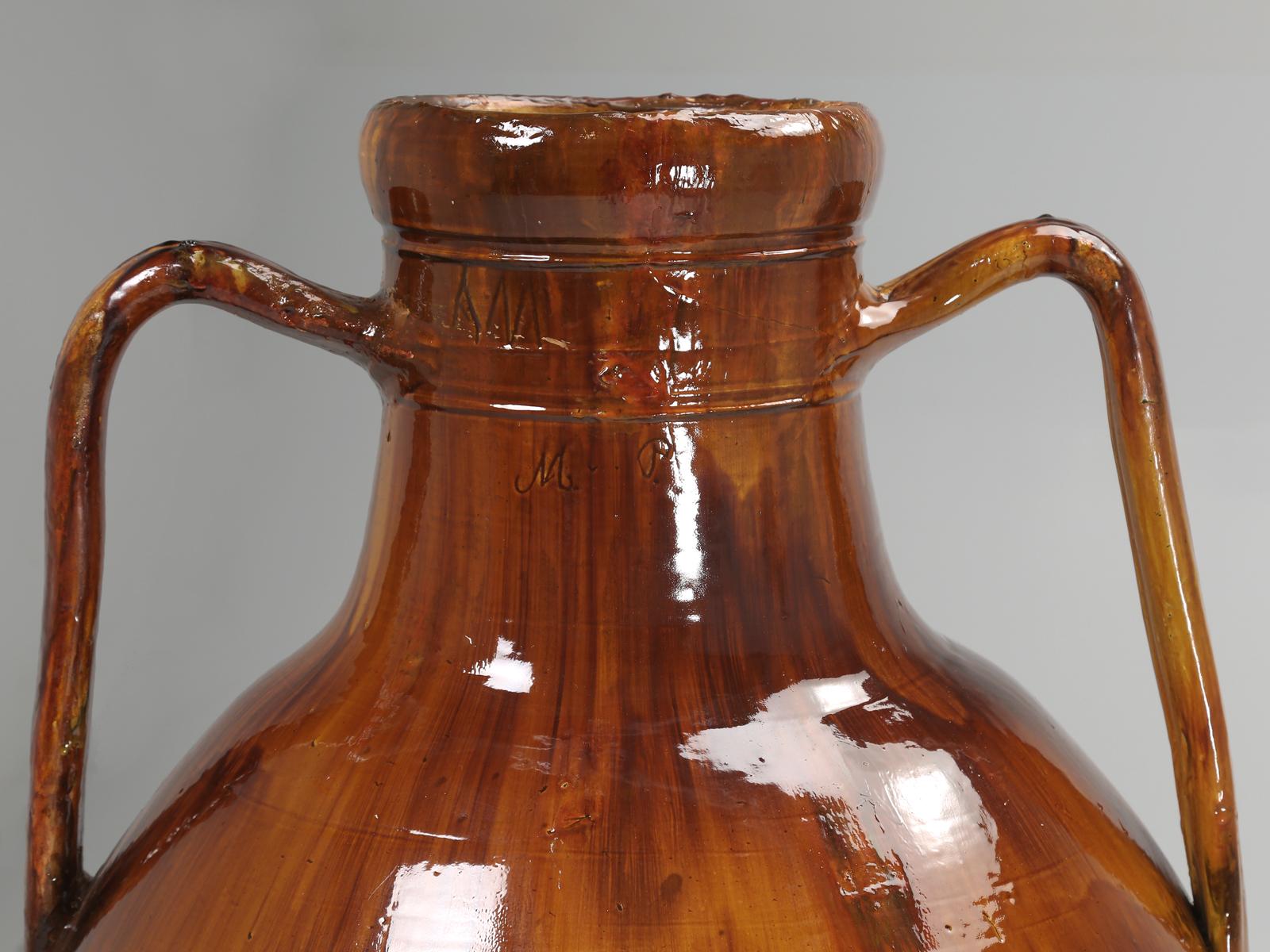 Antique Huge Italian Olive Oil Jar or Amphora in Great Color Palette 1