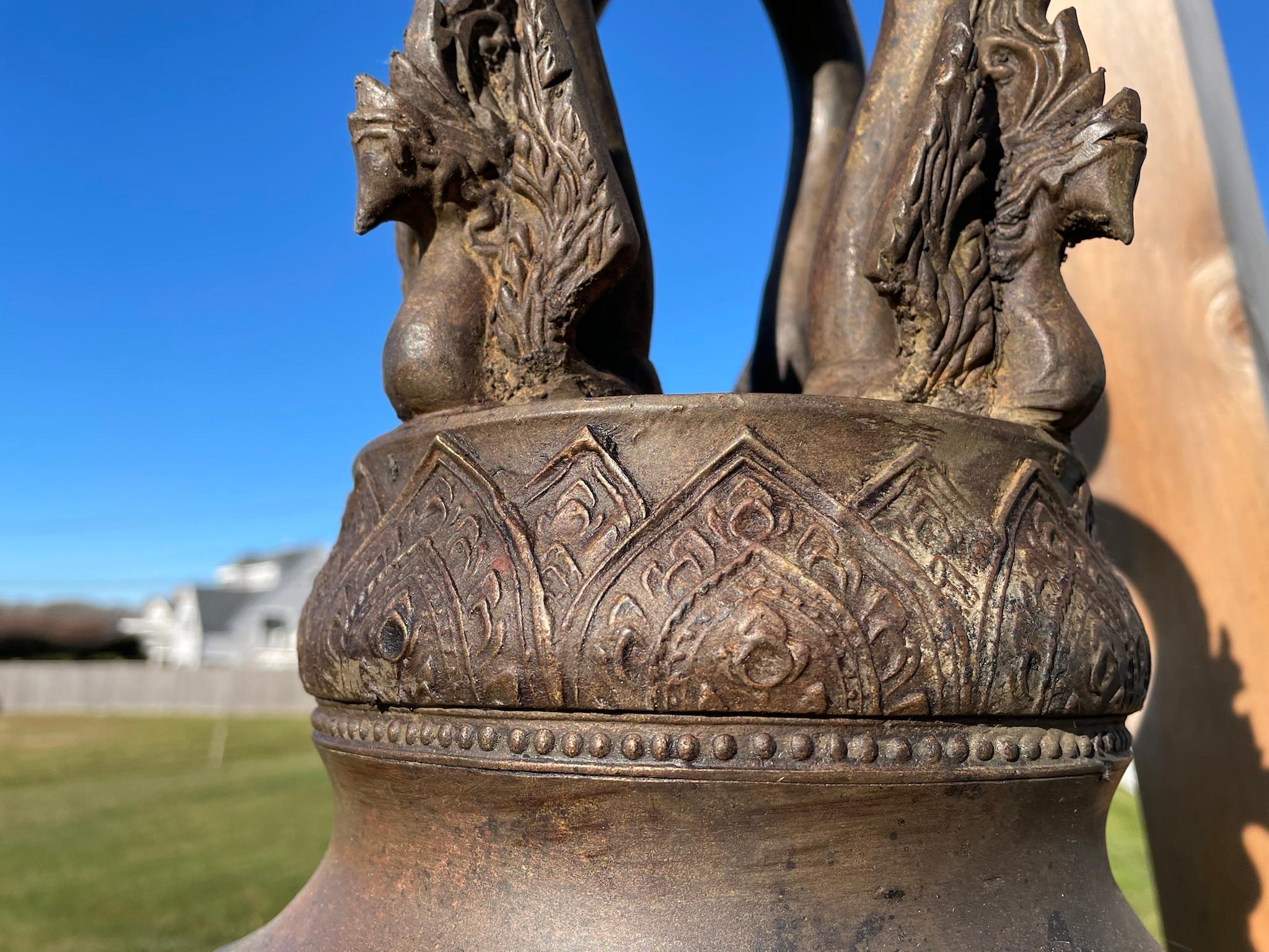 Antique Huge Bronze Bell  Resonates Pleasing Sound For Sale 2