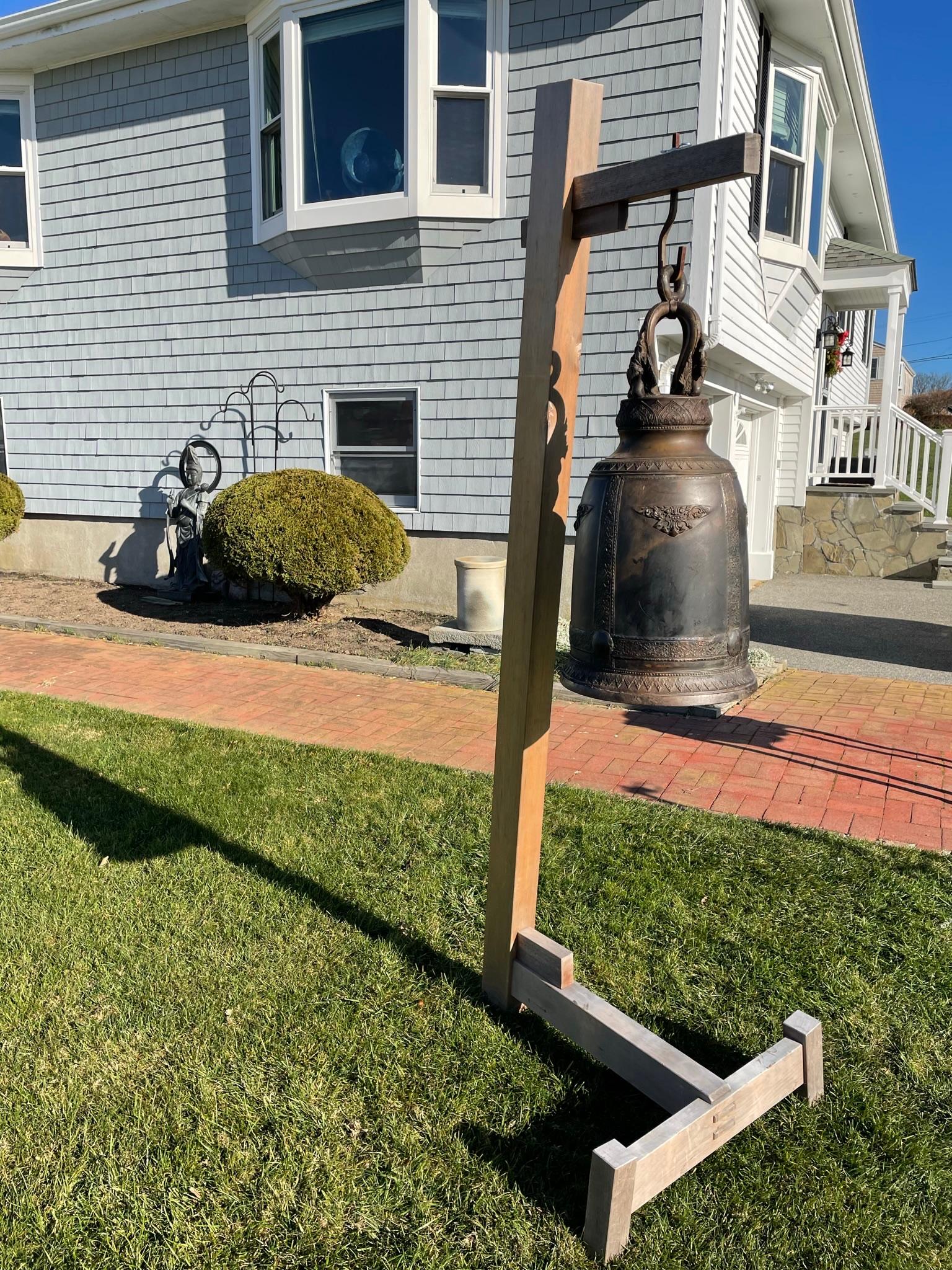 Antique Huge Bronze Bell  Resonates Pleasing Sound For Sale 5