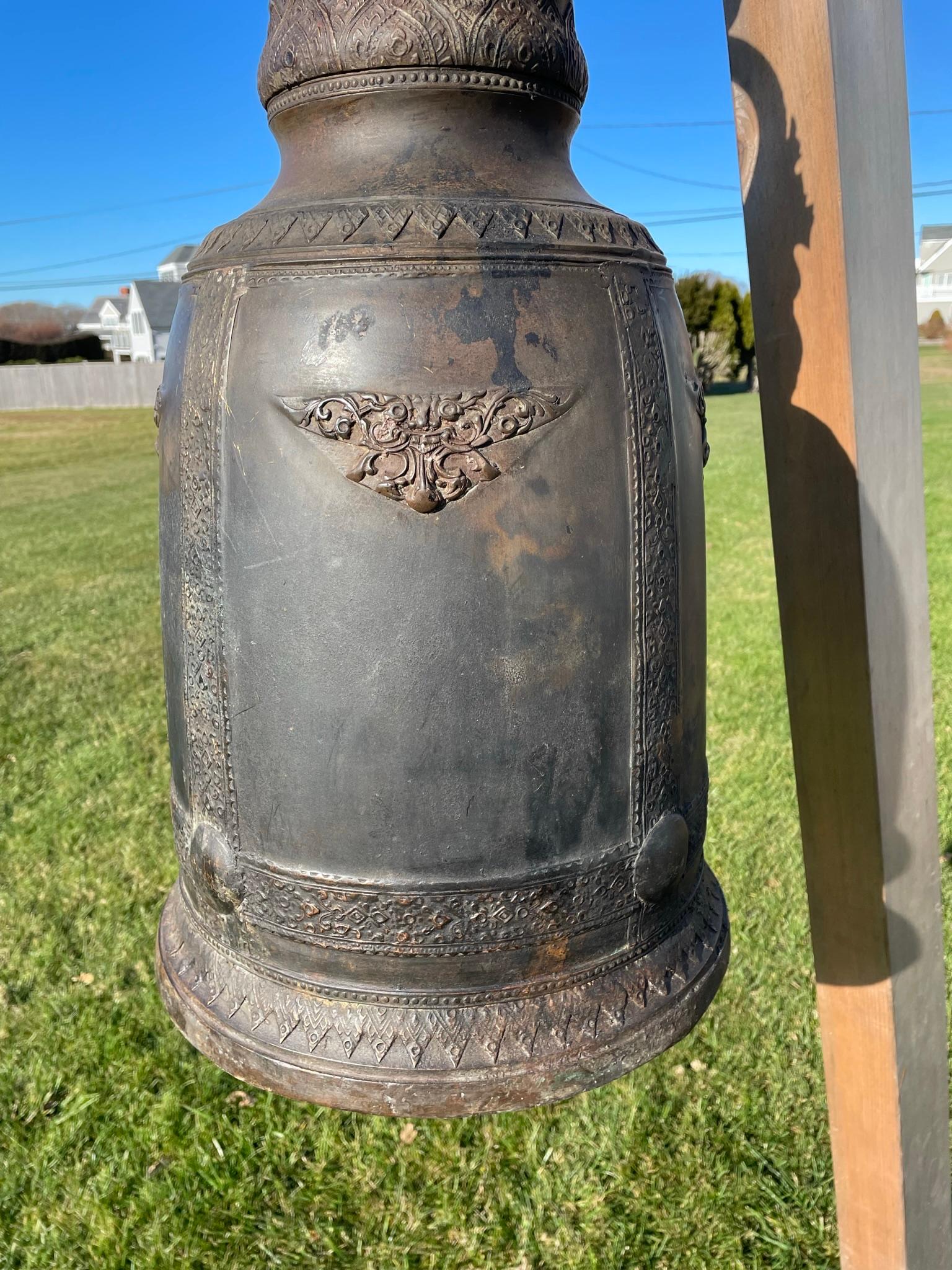 Indonesian Antique Huge Bronze Bell  Resonates Pleasing Sound For Sale