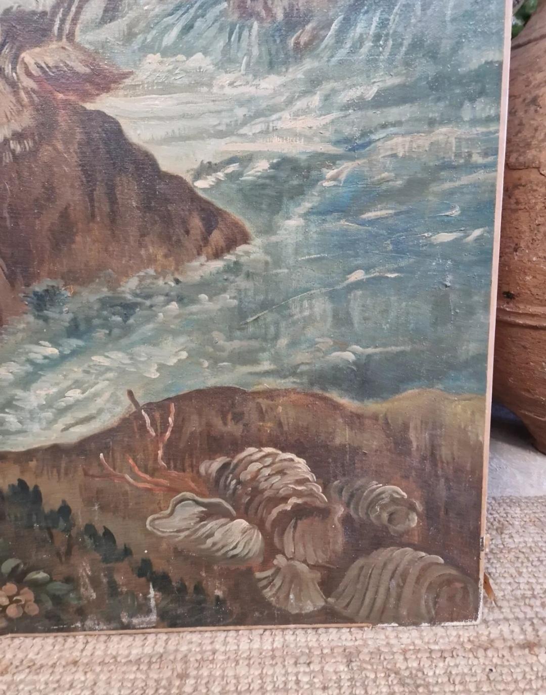 Antike Riesige Französische Ölgemälde Flemish Wandteppich im Angebot 2