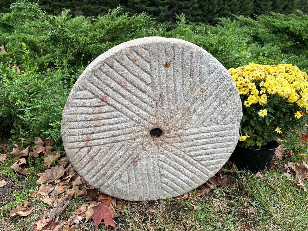 Qing Antique Huge Garden Mill Stone, 19th Century For Sale