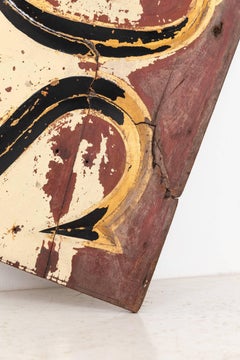 Antique Huge Hand Carved, Painted & Gilt SOCIETY Shop Trade Sign, C.1900