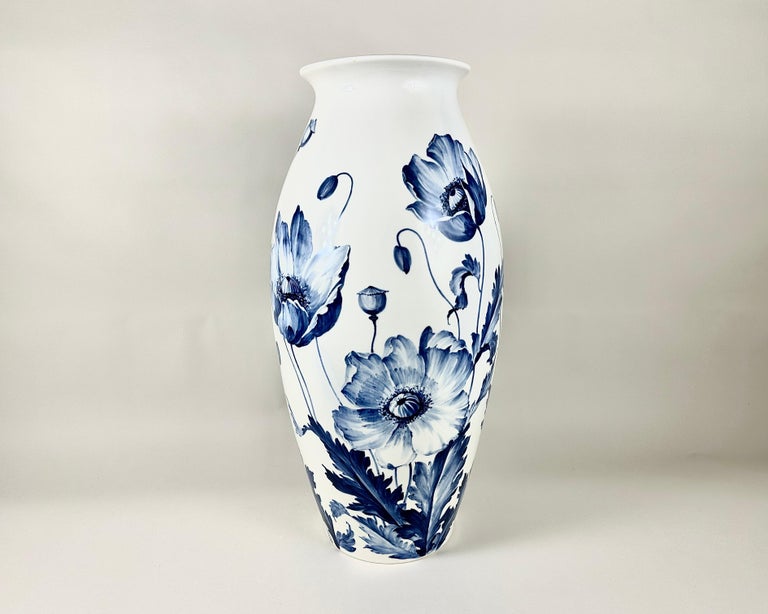 Antique Huge Hutschenreuther Vase Hand Painted Germany 1910 Excellent Condition For Sale at 1stDibs