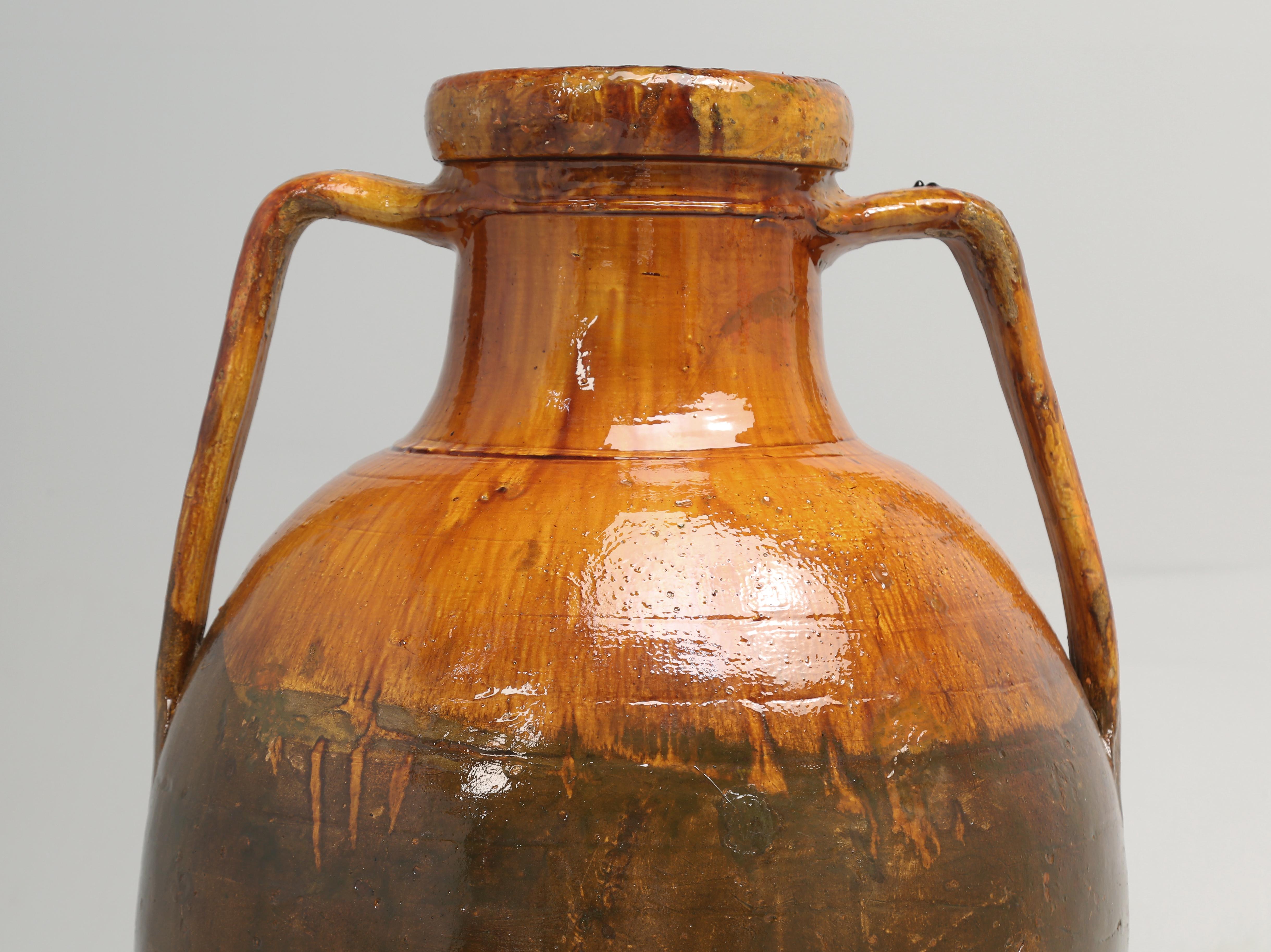 Antique Huge Italian Olive Oil Jar or Amphora Great Color Italian Late 1800's  For Sale 4