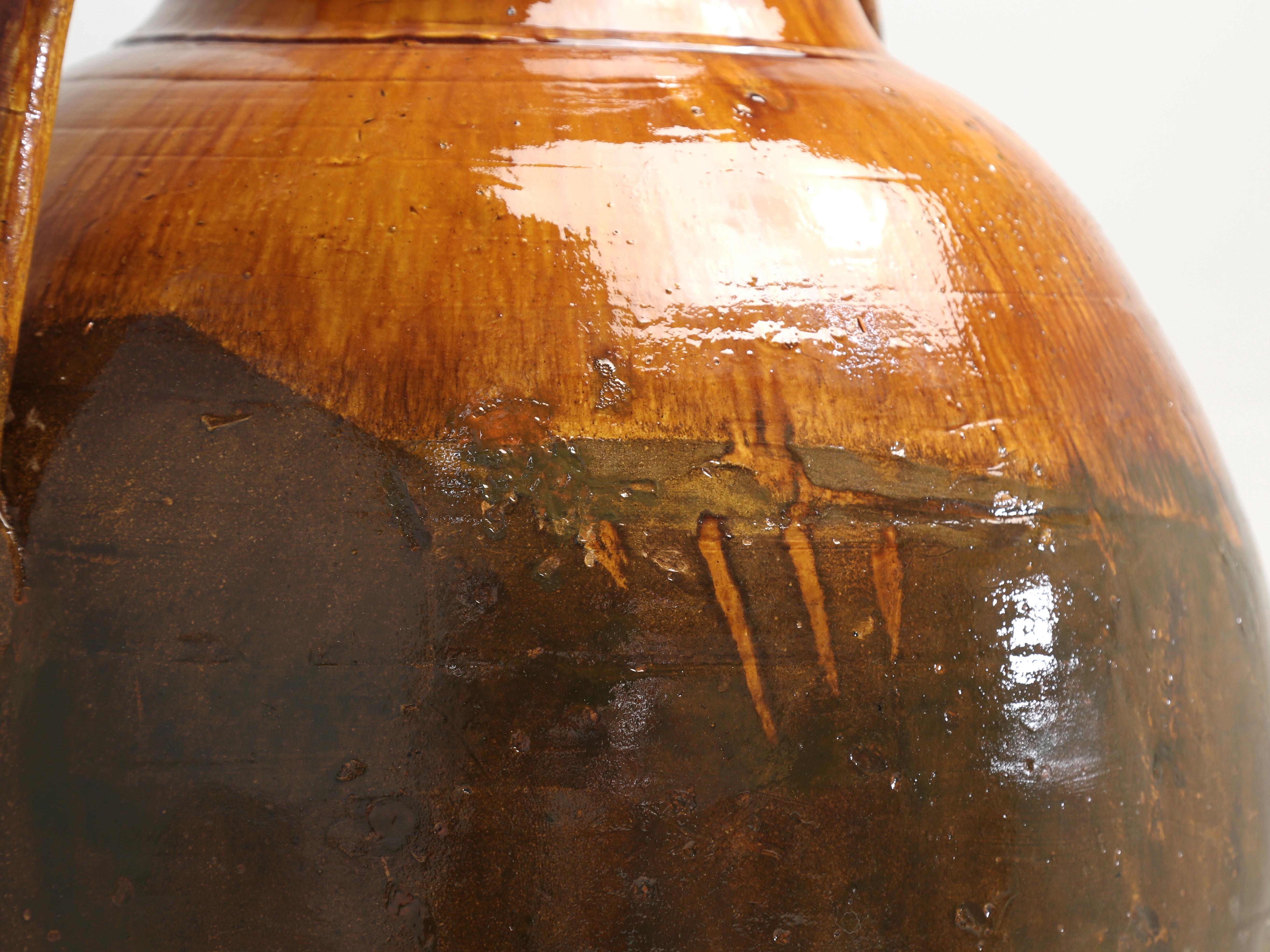 Antique Huge Italian Olive Oil Jar or Amphora Great Color Italian Late 1800's  For Sale 6