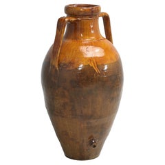 Antique Huge Italian Olive Oil Jar or Amphora Great Color Italian Late 1800's 