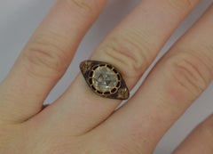 Antique Huge Rose Cut Diamond 15 Carat Gold Solitaire Ring
