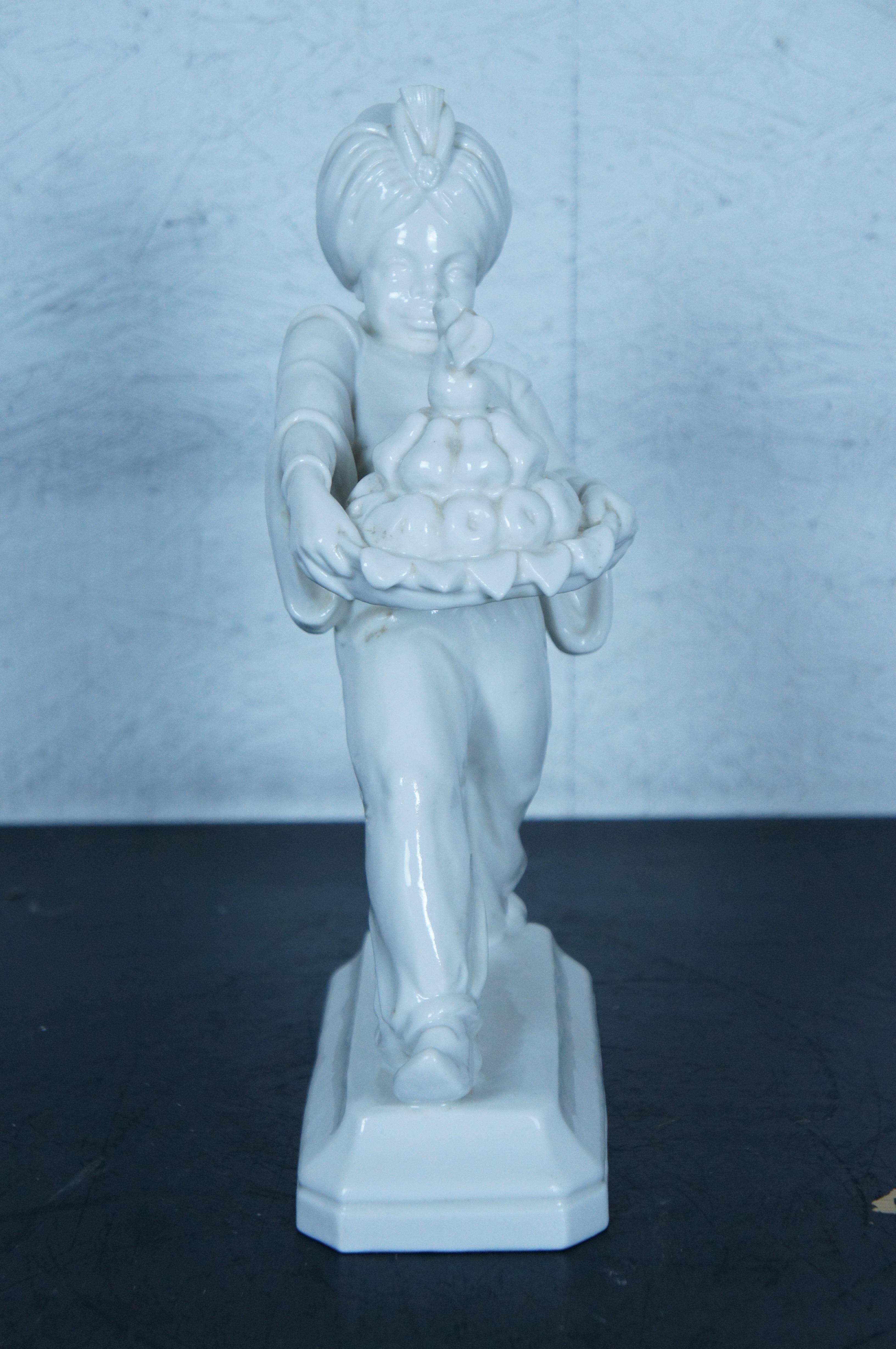Antike Hugo Meisel Deutsche Schwarzburger-Porzellanfigur mit Obstfigur 12