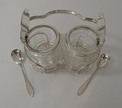 Antique Hukin & Heath Double Automated Preserve Jars c.1900