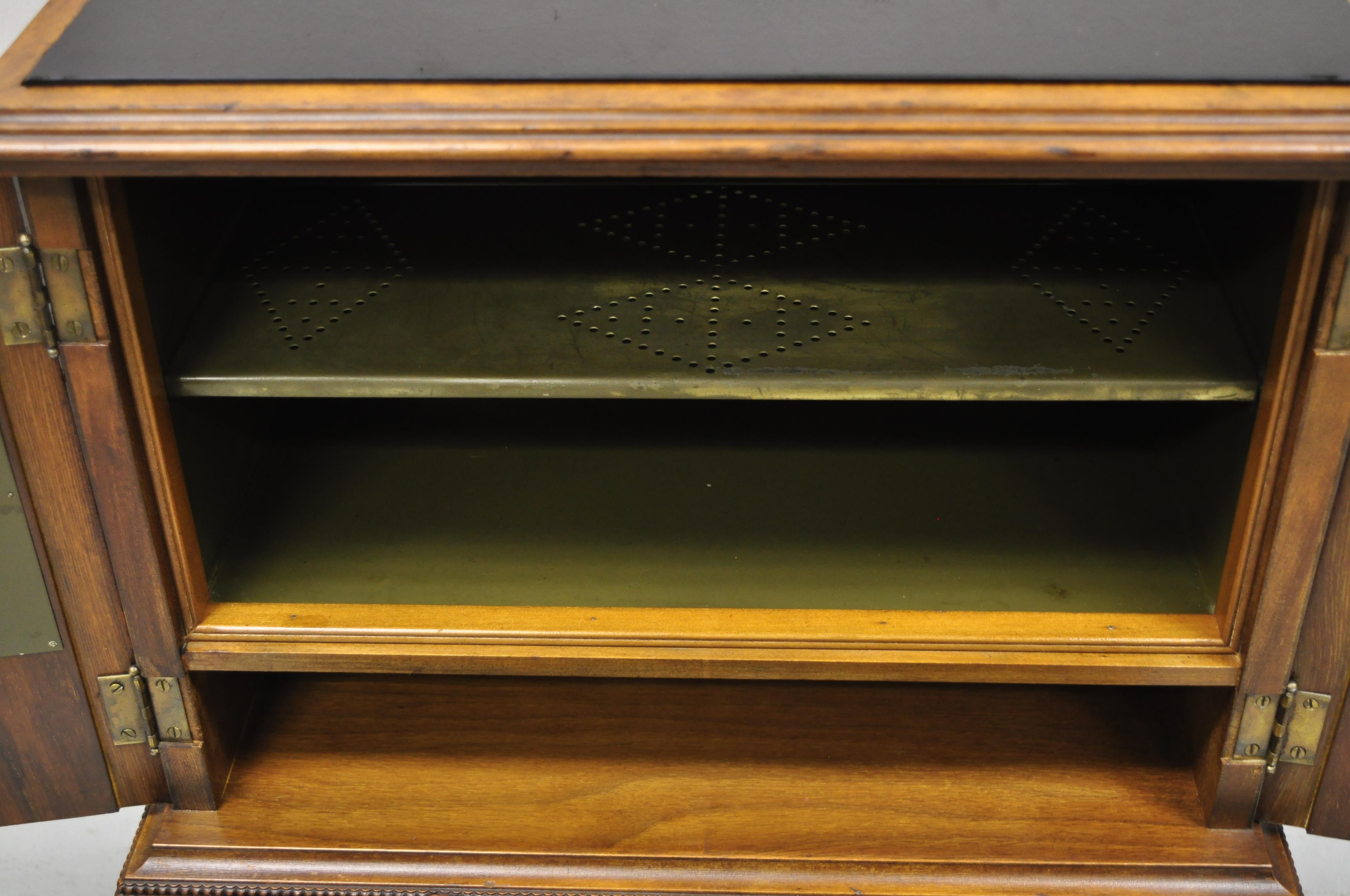 Antique Humidor Tobacco English Jacobean William & Mary Miniature Chest Cabinet 6