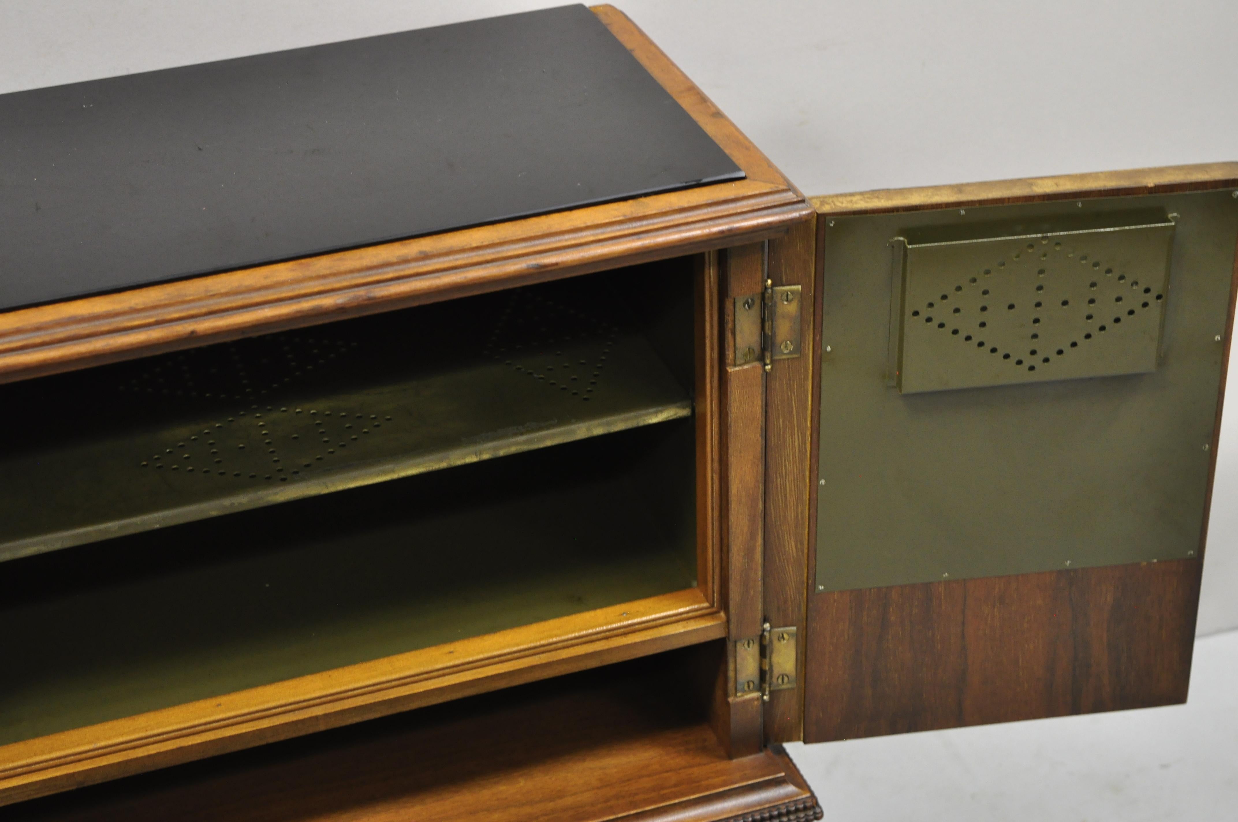 Walnut Antique Humidor Tobacco English Jacobean William & Mary Miniature Chest Cabinet
