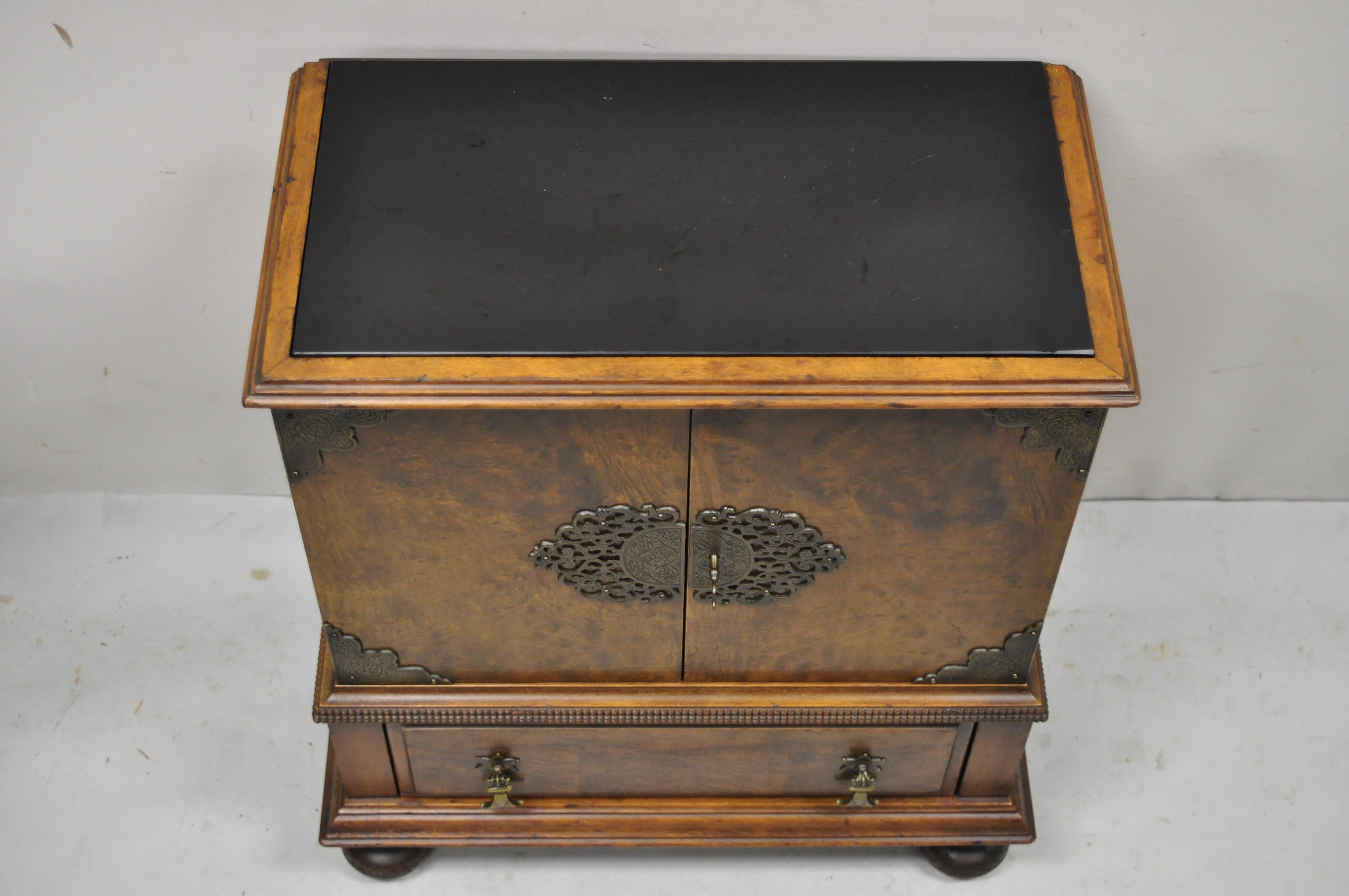 Antique Humidor Tobacco English Jacobean William & Mary Miniature Chest Cabinet 1