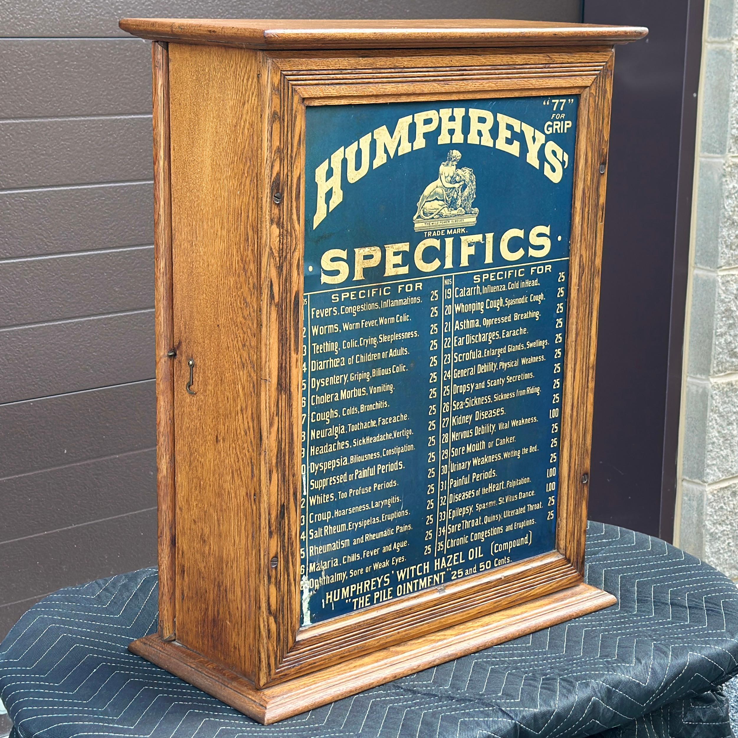 Antique Humphreys’ Specifics Apothecary Medicine Cabinet With 34 Drawers 3