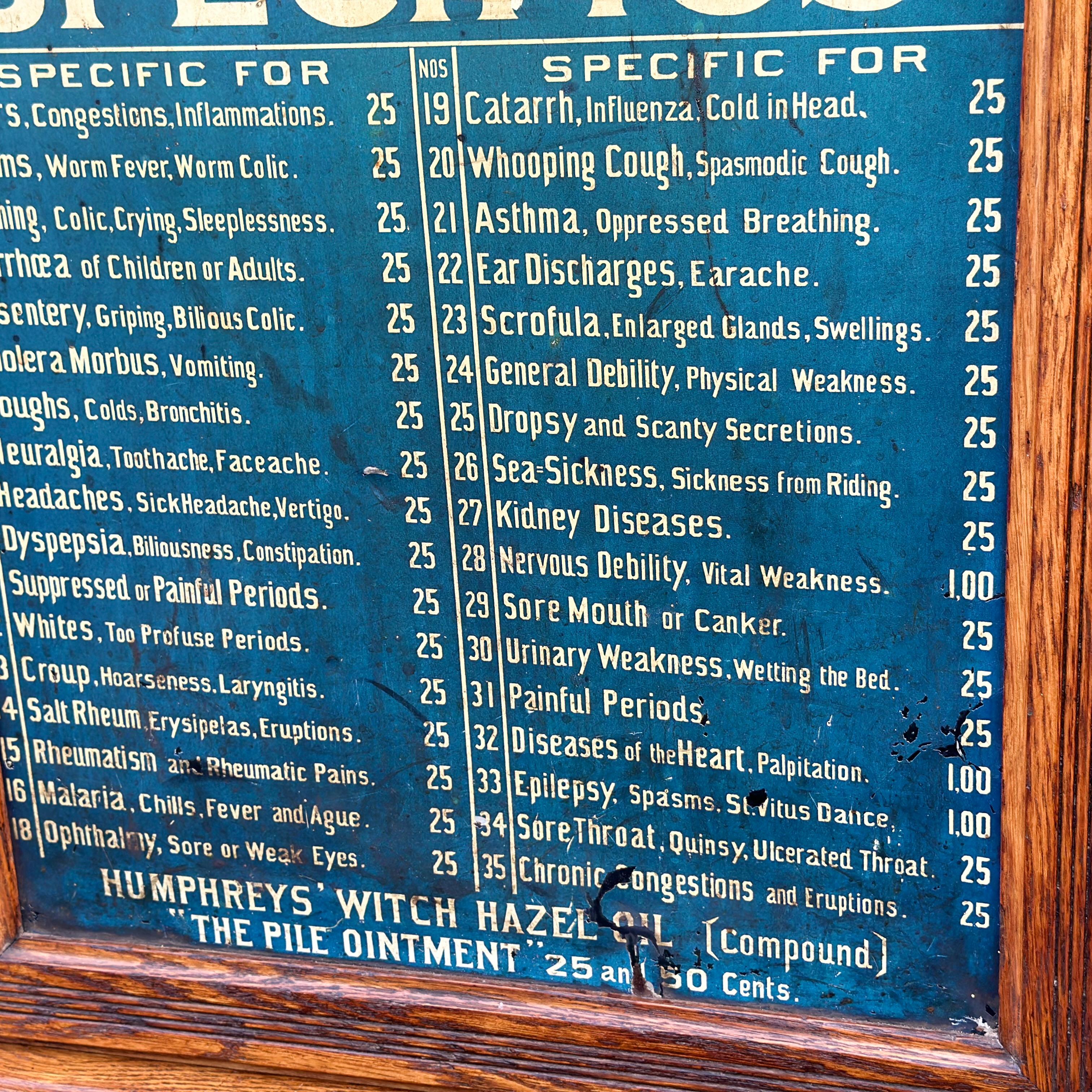 Antique Humphreys’ Specifics Apothecary Medicine Cabinet With 34 Drawers 1
