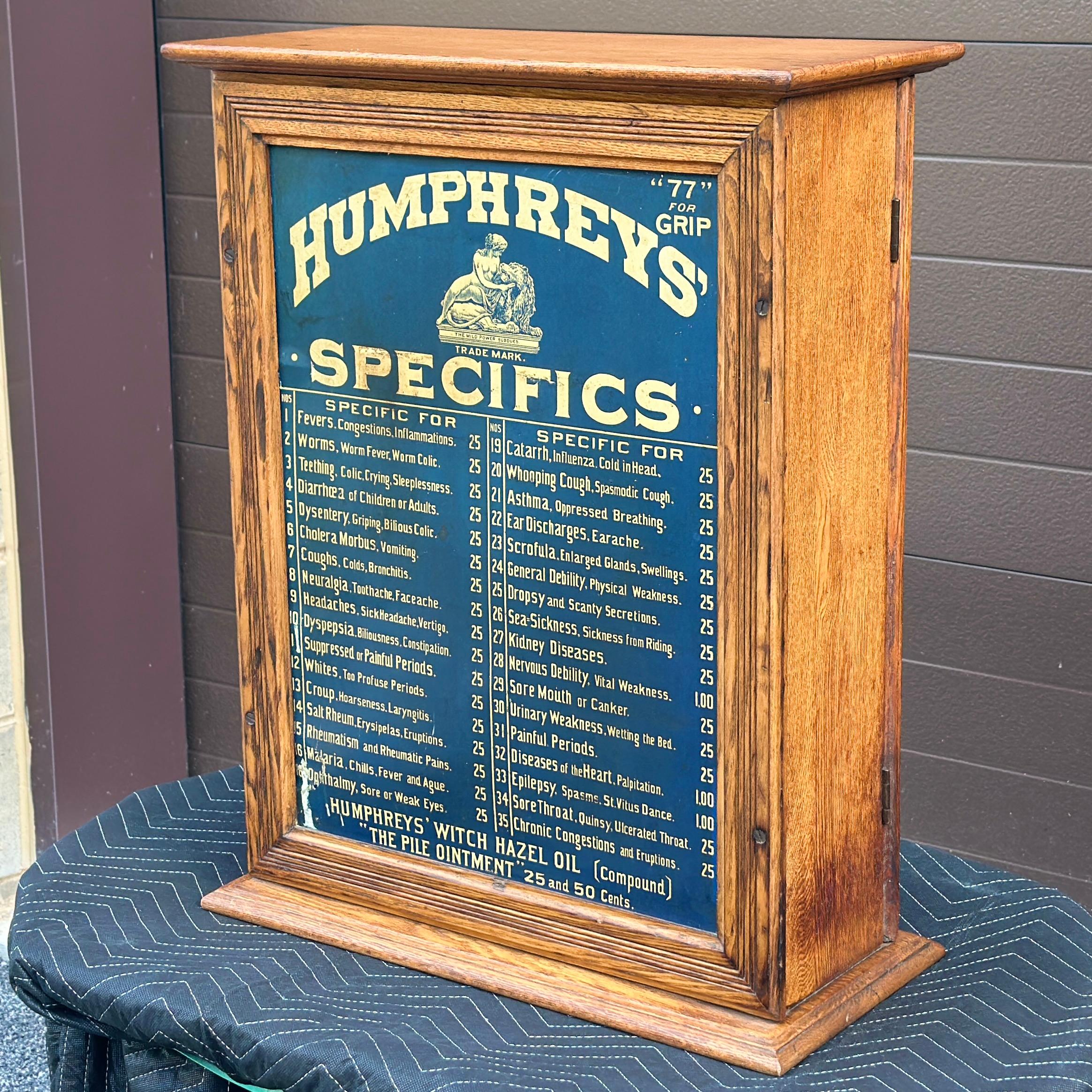 Antique Humphreys’ Specifics Apothecary Medicine Cabinet With 34 Drawers 2