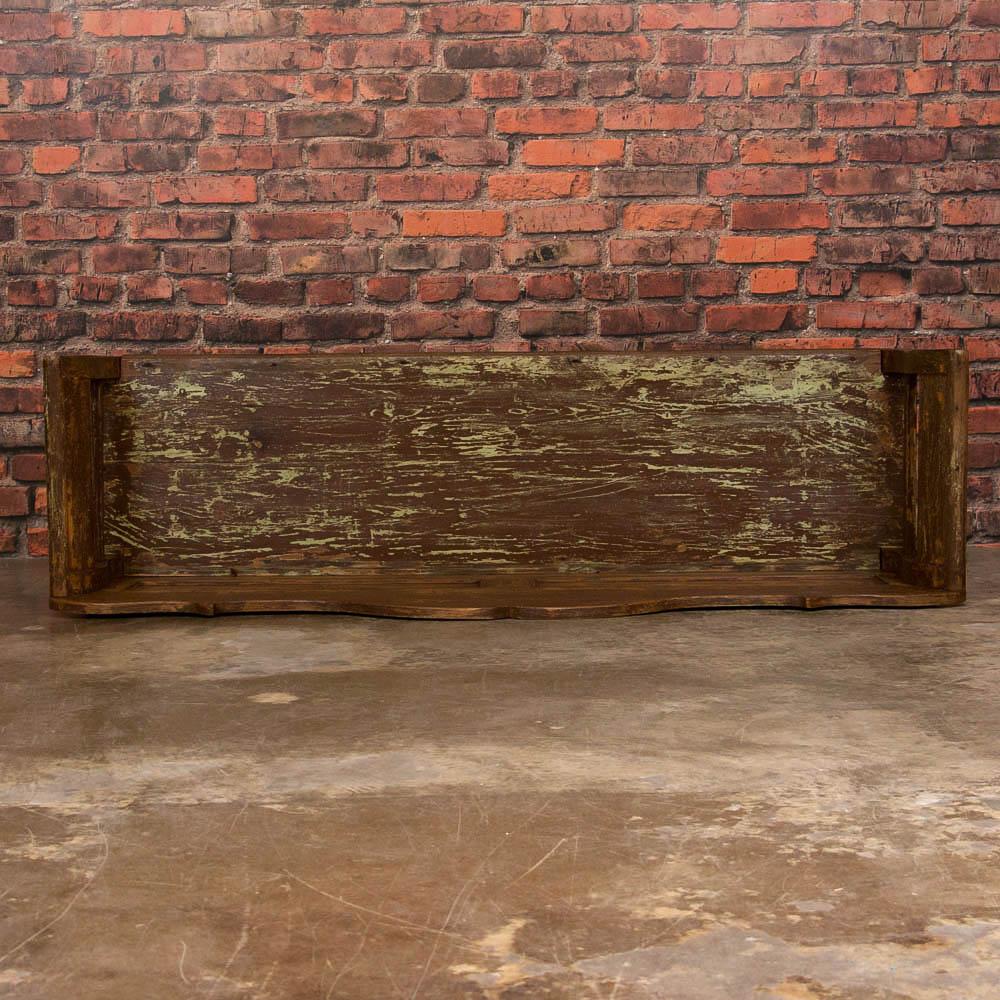 19th Century Antique Hungarian Country Pine Bench with Original Paint
