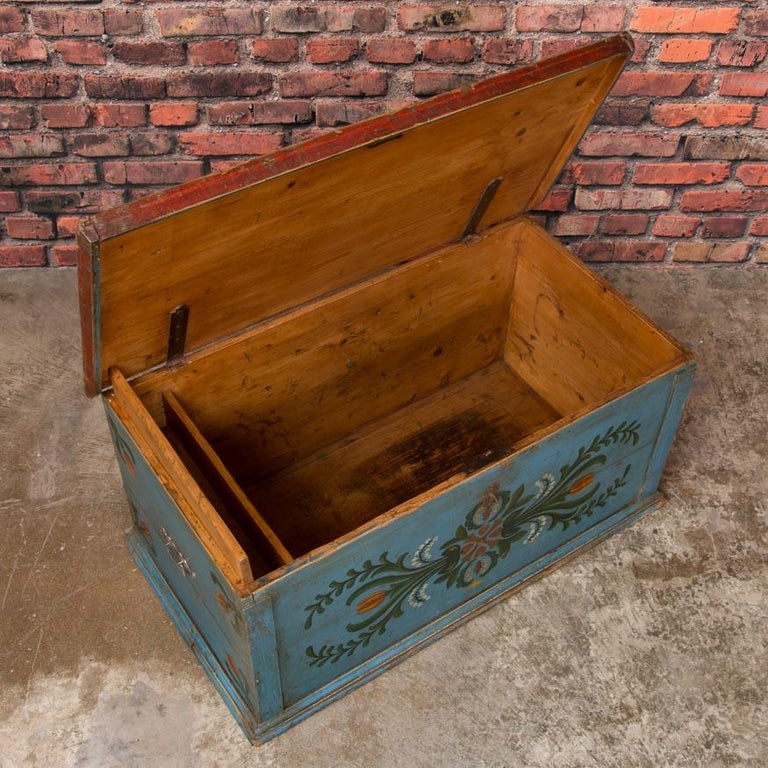 Antique Hungarian Folk Art Painted Trunk at 1stDibs