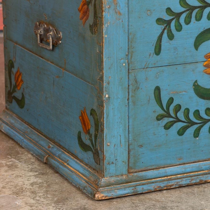 Pine Antique Hungarian Folk Art Painted Trunk