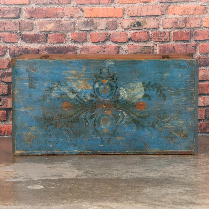 Antique Hungarian Folk Art Painted Trunk 3