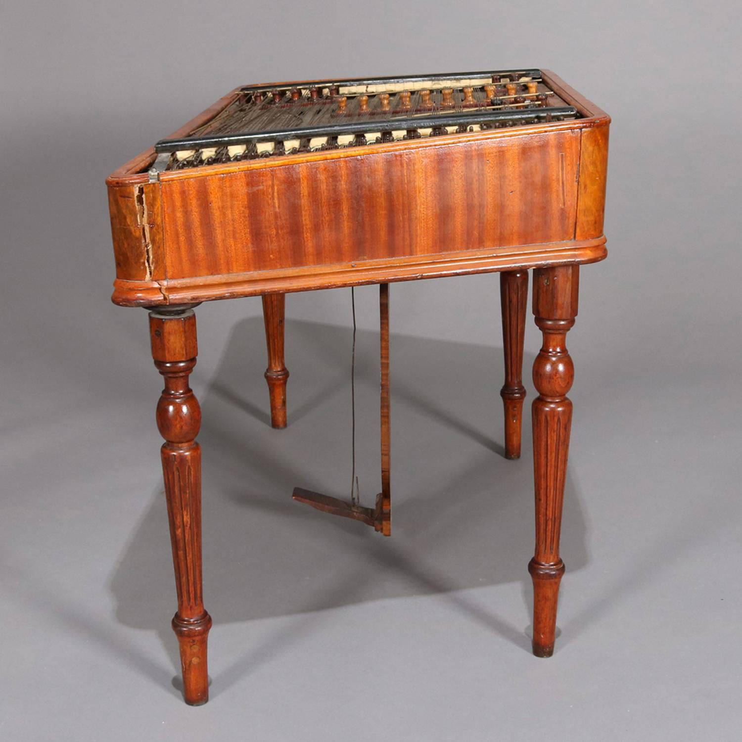 Antiguo Dulcimer de Martillo Cymbalom Modelo de Suelo de Madera Satinada Húngara, circa 1840 5