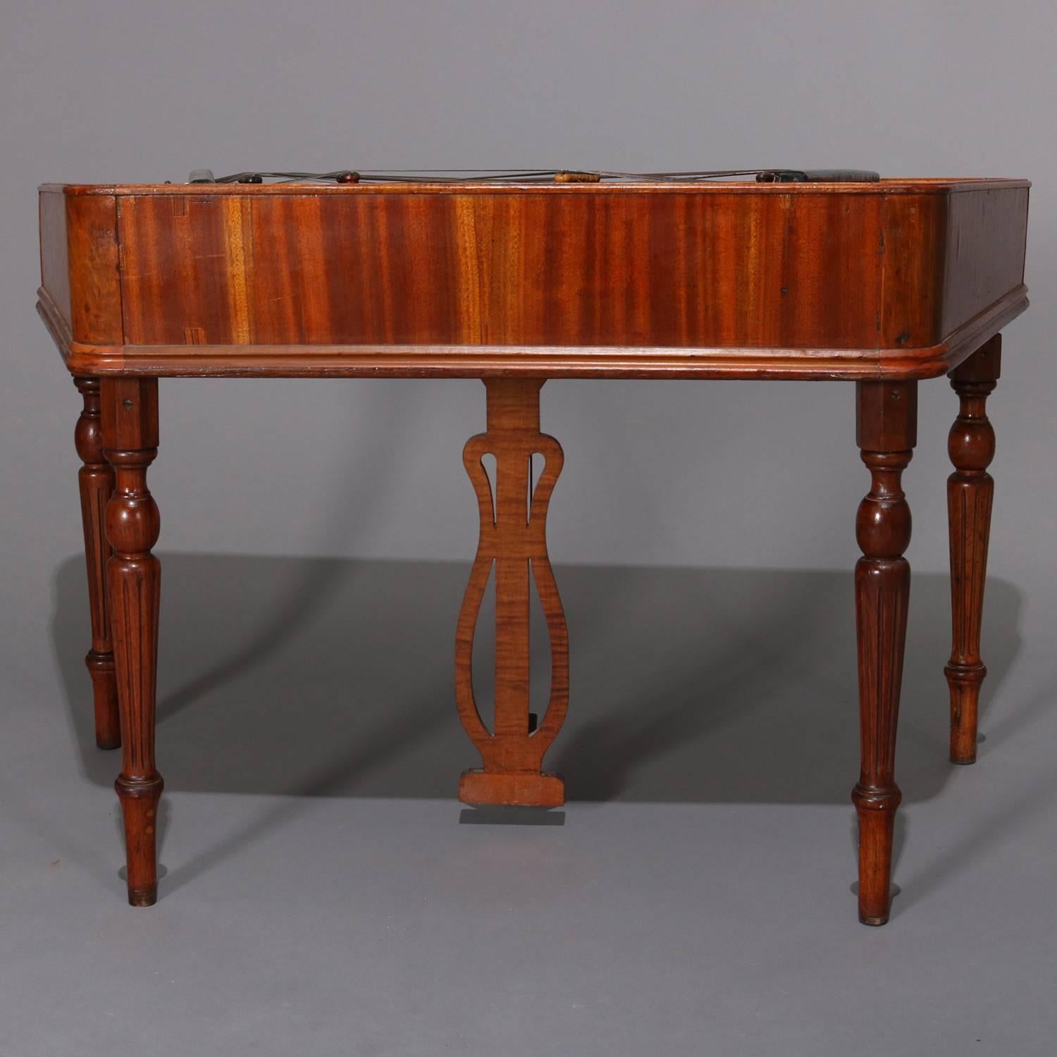Antiguo Dulcimer de Martillo Cymbalom Modelo de Suelo de Madera Satinada Húngara, circa 1840 6
