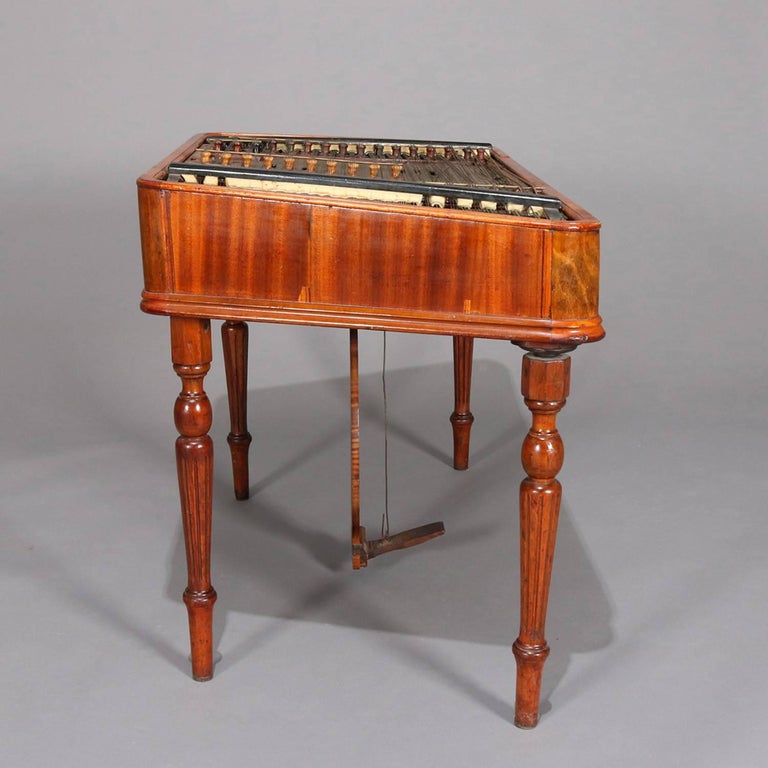 Antique Hungarian Satinwood Floor Model Cymbalom Hammer Dulcimer, circa