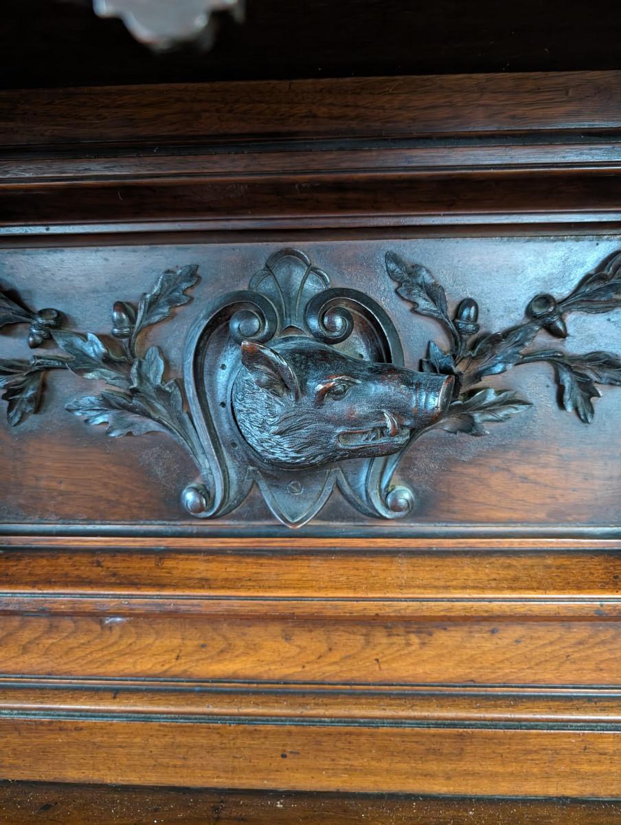 Antique Hunt Sideboard, Carved, Walnut 8
