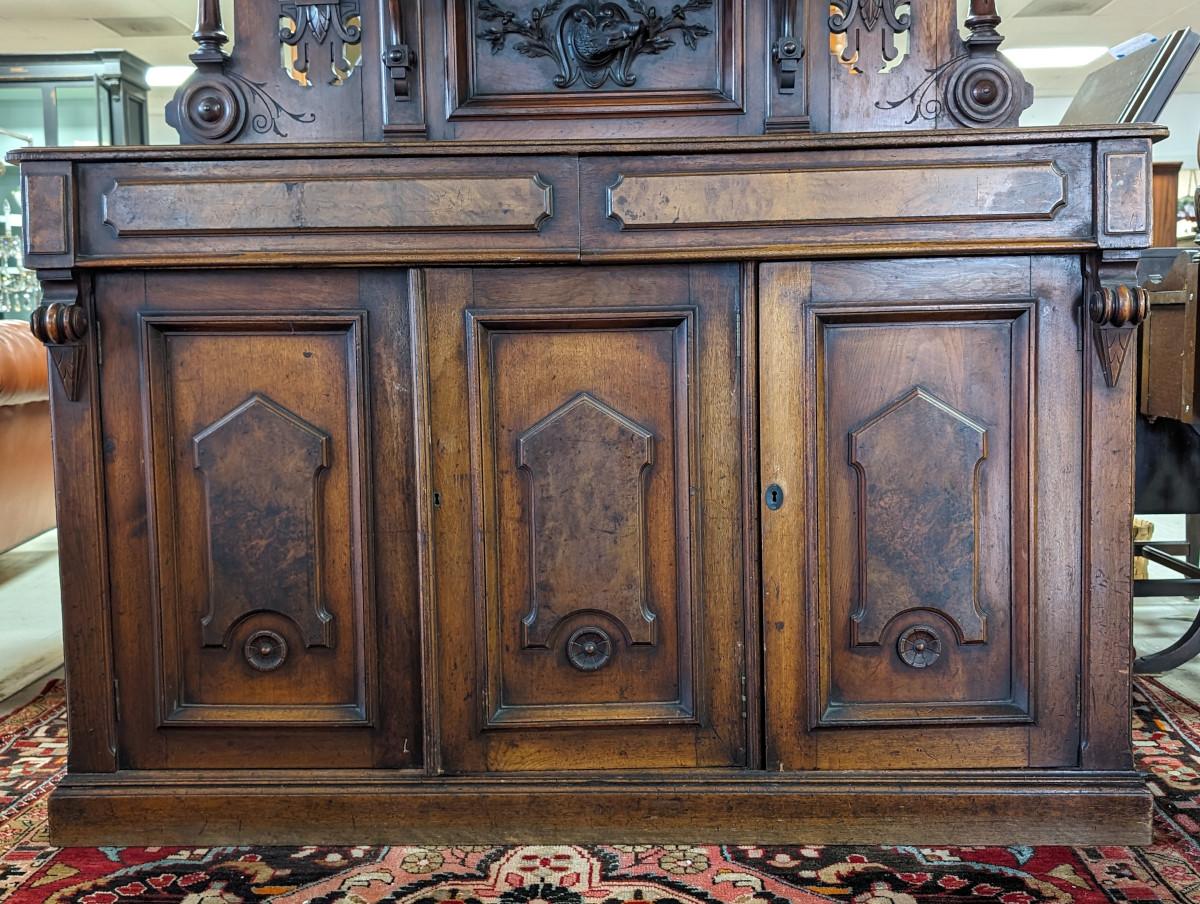 Renaissance Antique Hunt Sideboard, Carved, Walnut