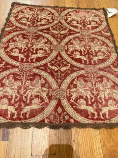 Antique Hunting Scene Imagery Indian Velvet Textile 2'2" x 2'6"