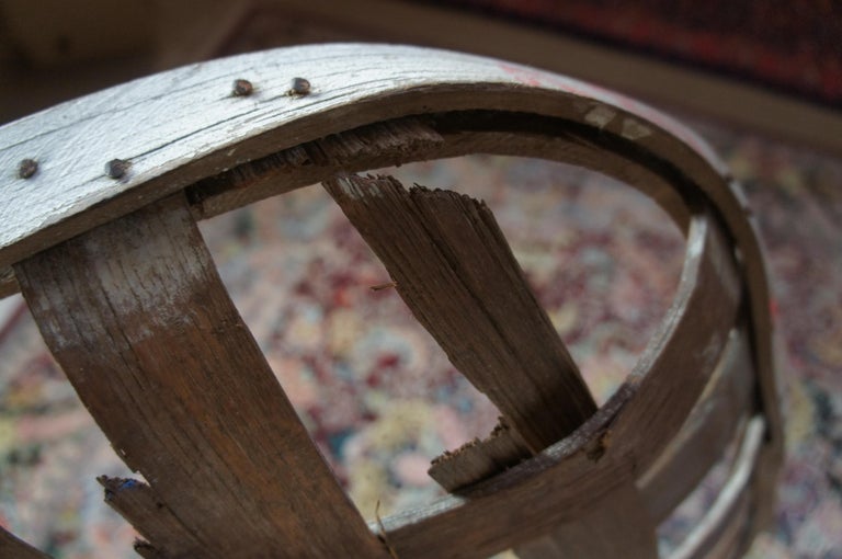 Antique Huntington Tobacco Woven Basket Primitive Rustic Farmhouse Square  at 1stDibs