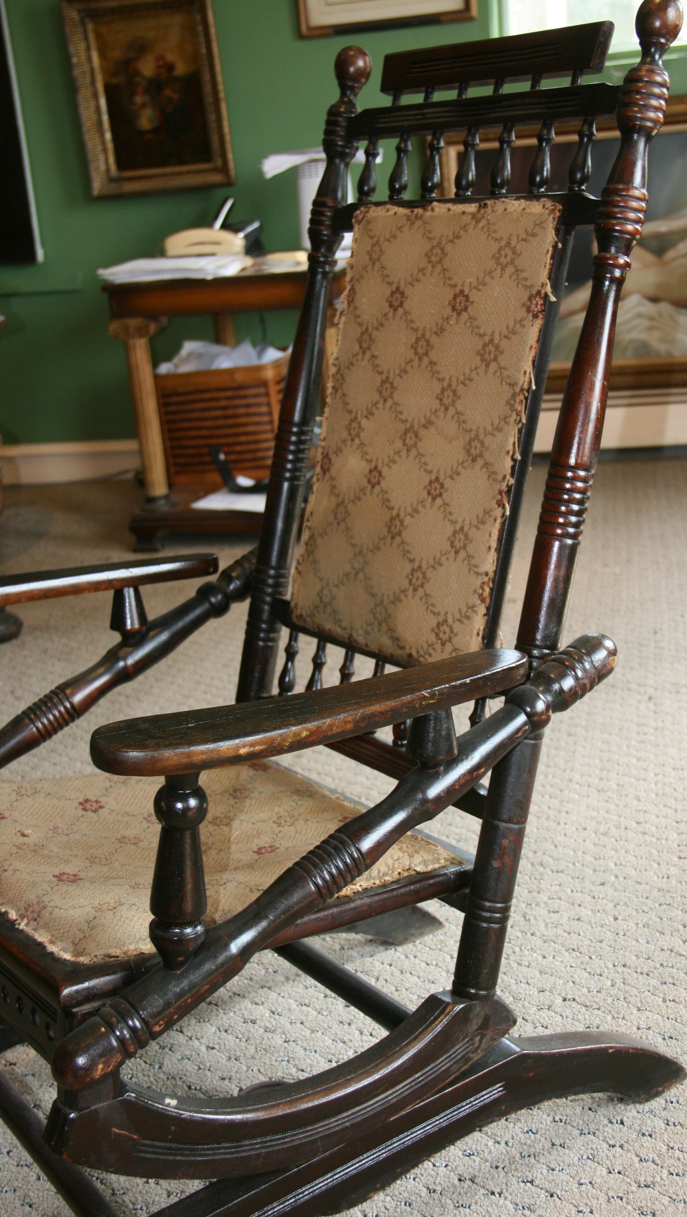 Early 20th Century Antique Hunzinger Rocking Chair For Sale
